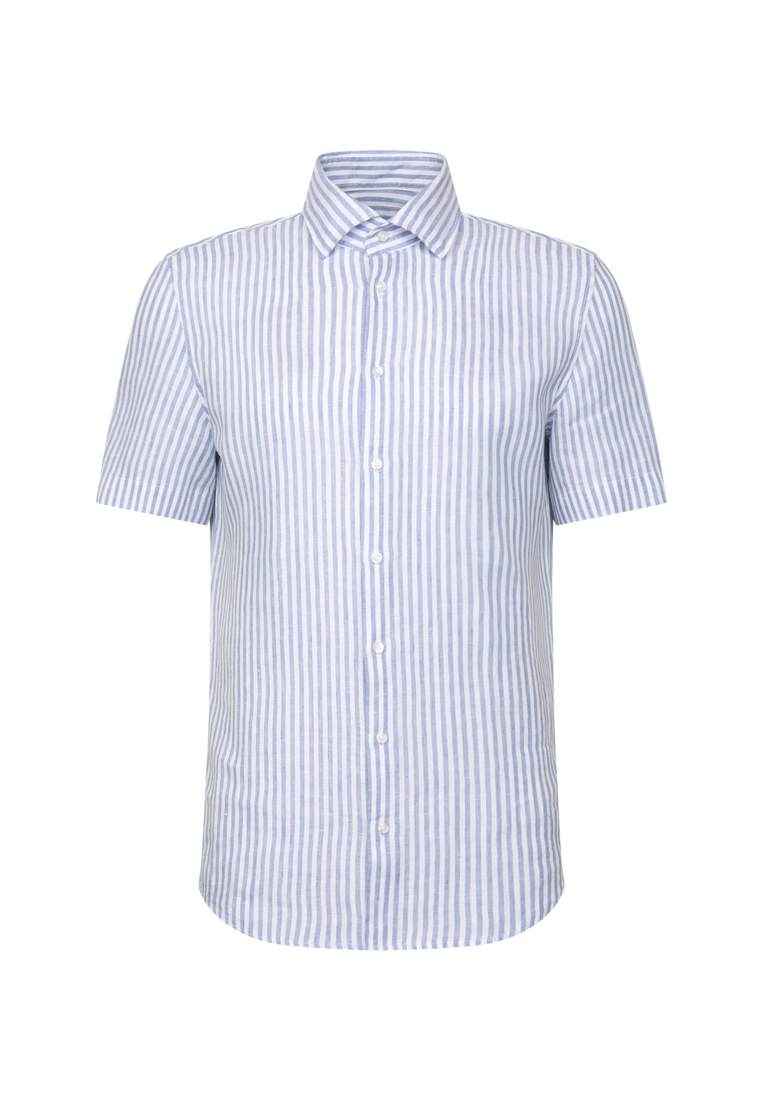 seidensticker Leinenhemd »Schwarze Rose« Shaped 1/2 Kentkragen Gestreift