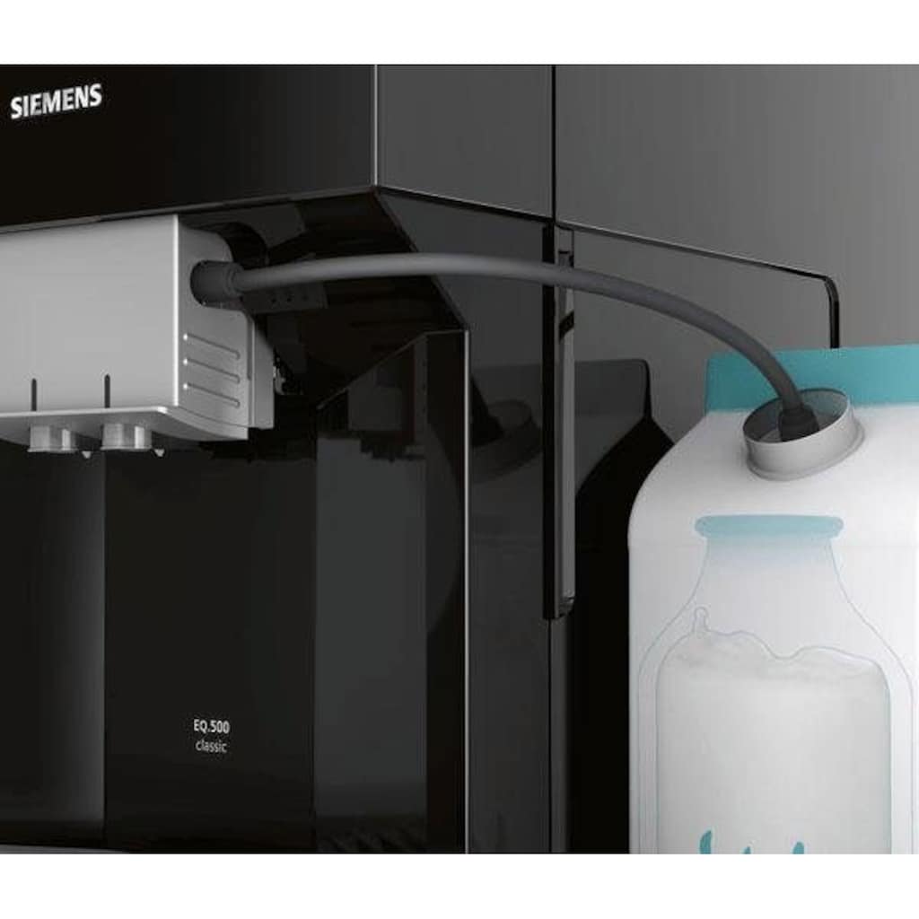 SIEMENS Kaffeevollautomat »EQ.500 classic TP503D09«, automatisches Reinigungssystem, zwei Tassen gleichzeitig, flexible Milchlösung, inkl. BRITA Wasserfilter