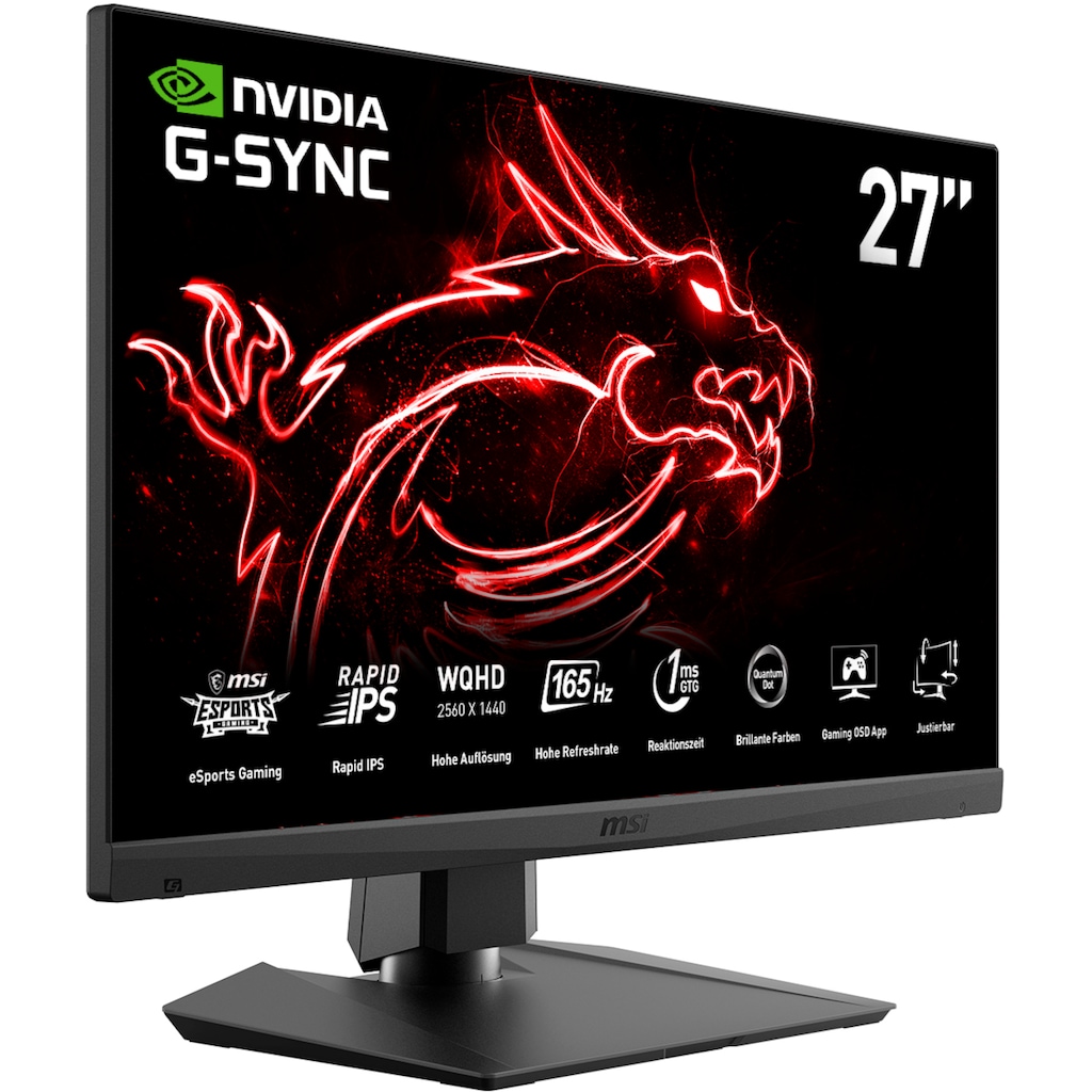 MSI Gaming-LED-Monitor »Optix MAG274QRFDE-QD«, 69 cm/27 Zoll, 2560 x 1440 px, WQHD, 1 ms Reaktionszeit, 165 Hz, höhenverstellbar, 3 Jahre Herstellergarantie