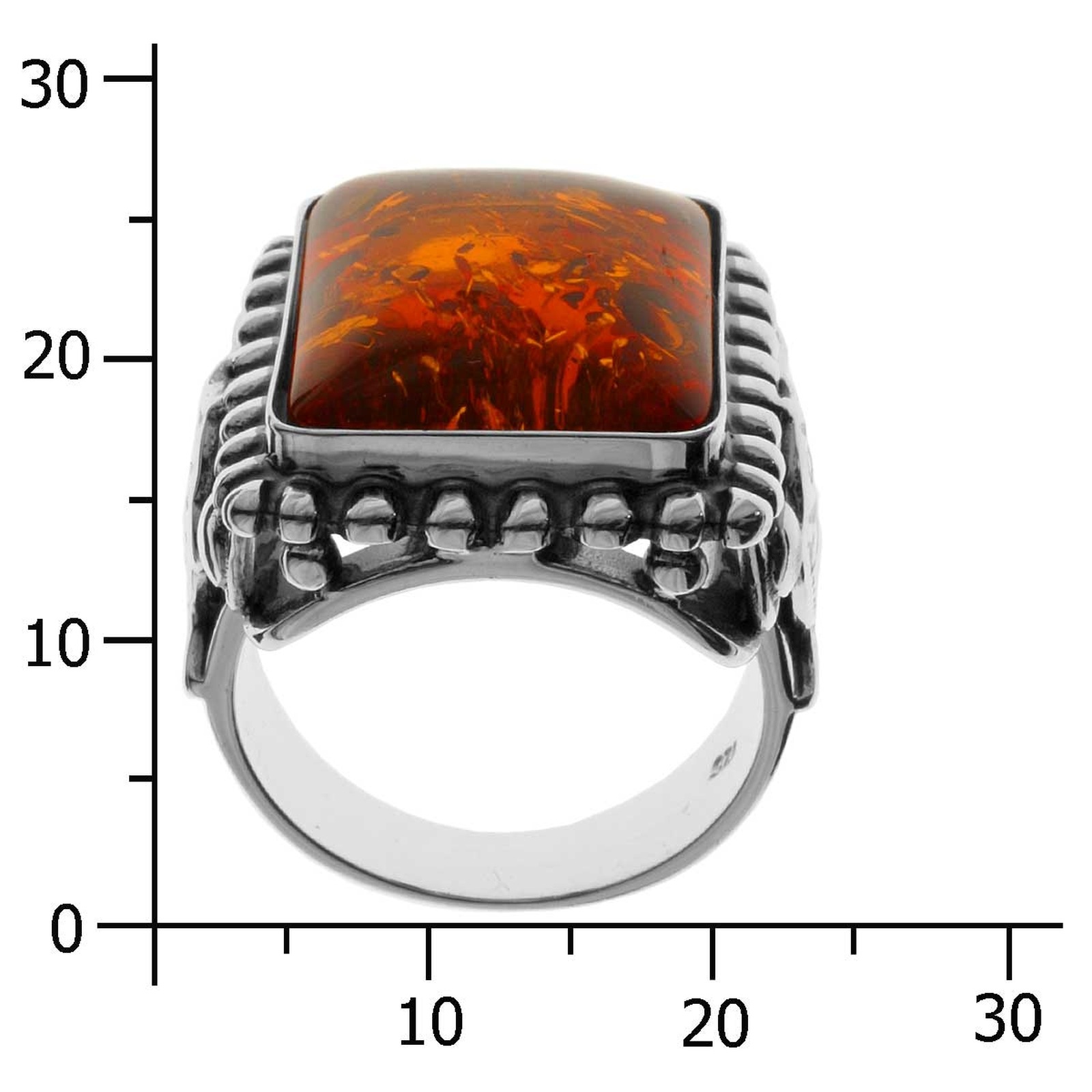 OSTSEE-SCHMUCK Fingerring »- Fischland 18x15 mm - Silber 925/000 - Bernstein«