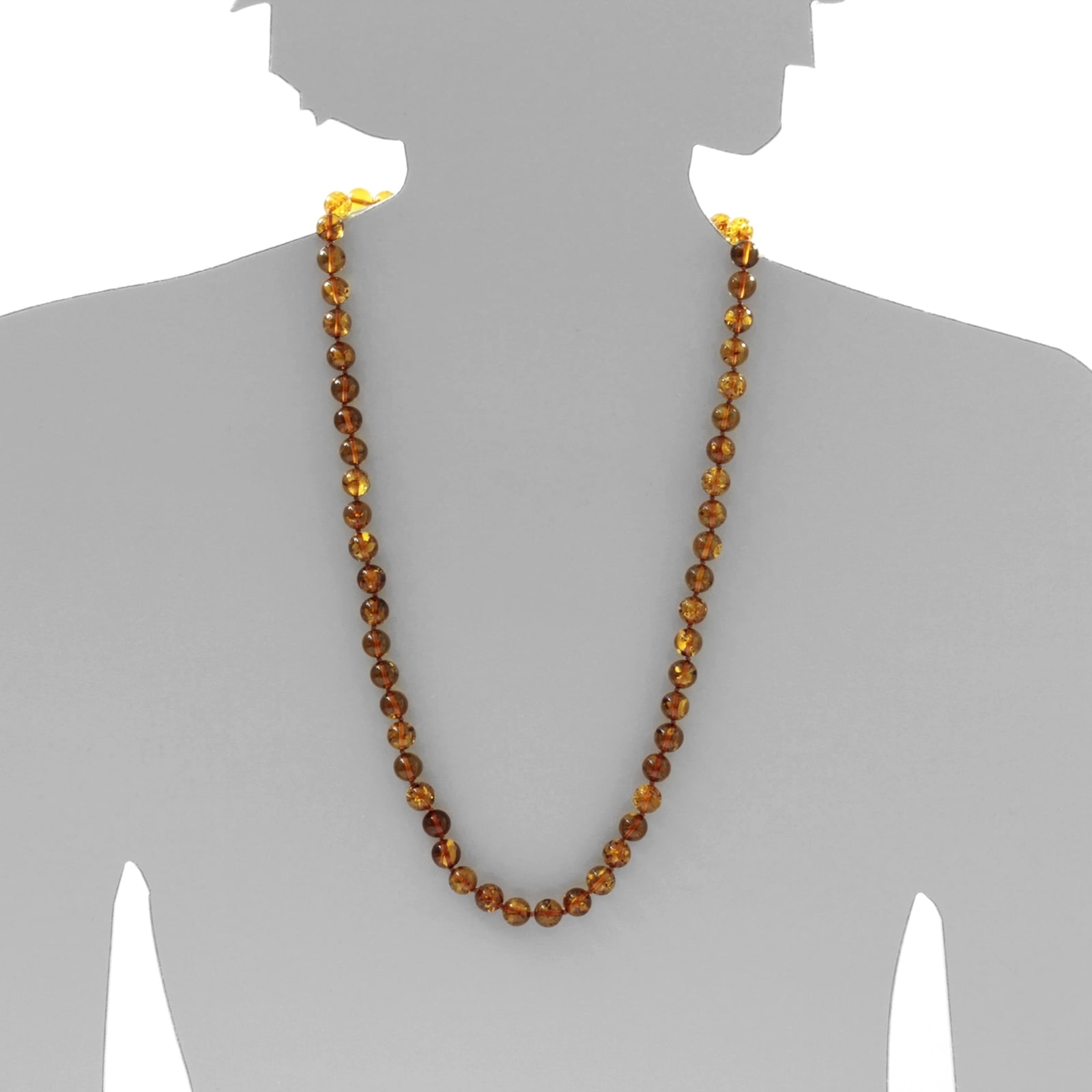 OSTSEE-SCHMUCK Kette ohne Anhänger »- Kugel 10 mm - Bernstein -,«