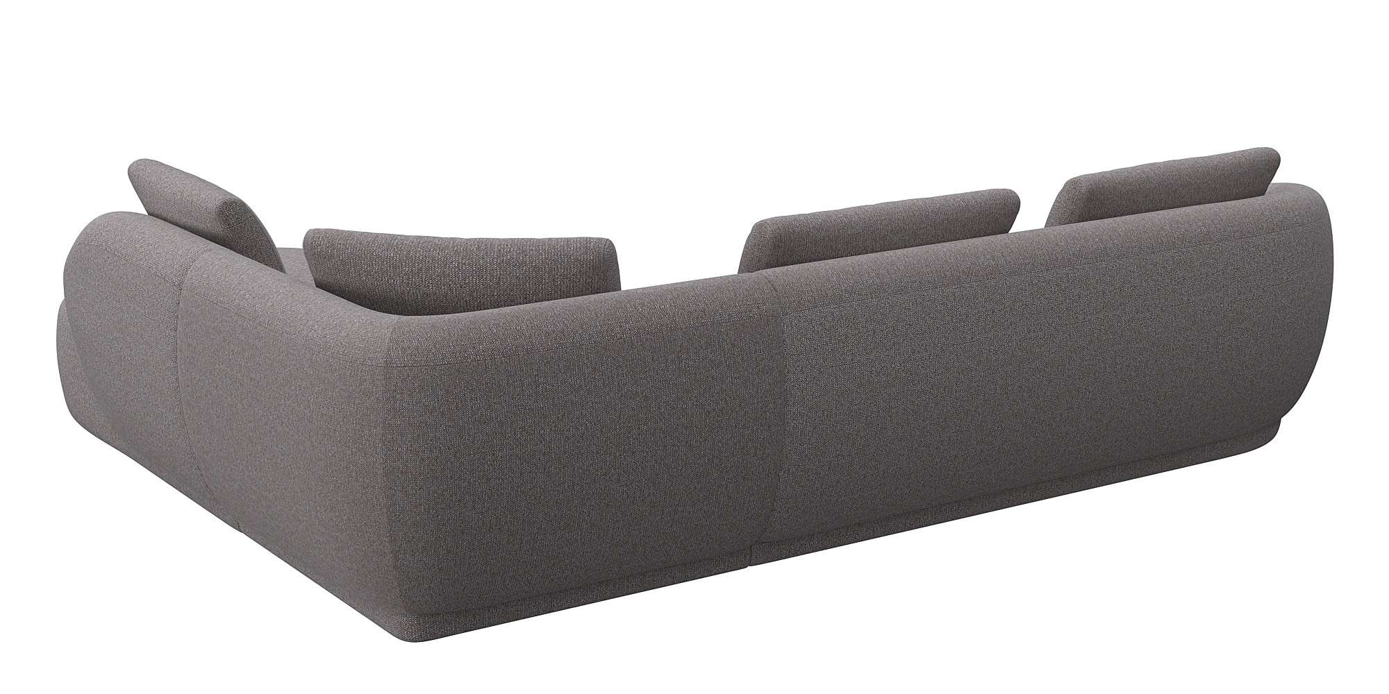 FLEXLUX Ecksofa »Torino, rund, L-Form, Sofa-Ecke mit Ottomane«, Modernes, organisches Sofa-Design, Kaltschaum, Wellenunterfederung