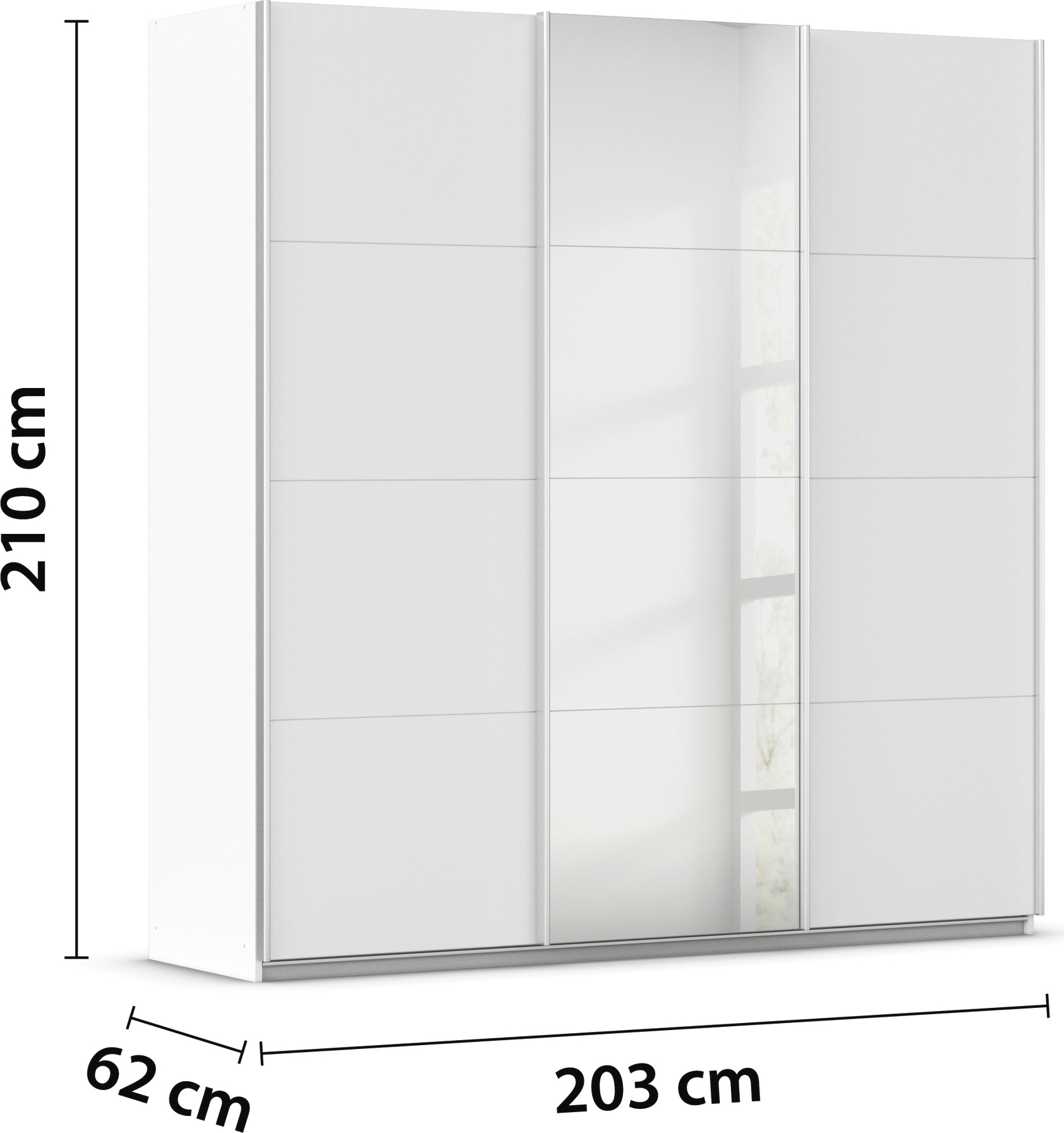rauch Schwebetürenschrank »Kleiderschrank Schrank Garderobe AGORDO«, Top Innenausstattung, in 4 Breiten und 2 Höhen MADE IN GERMANY