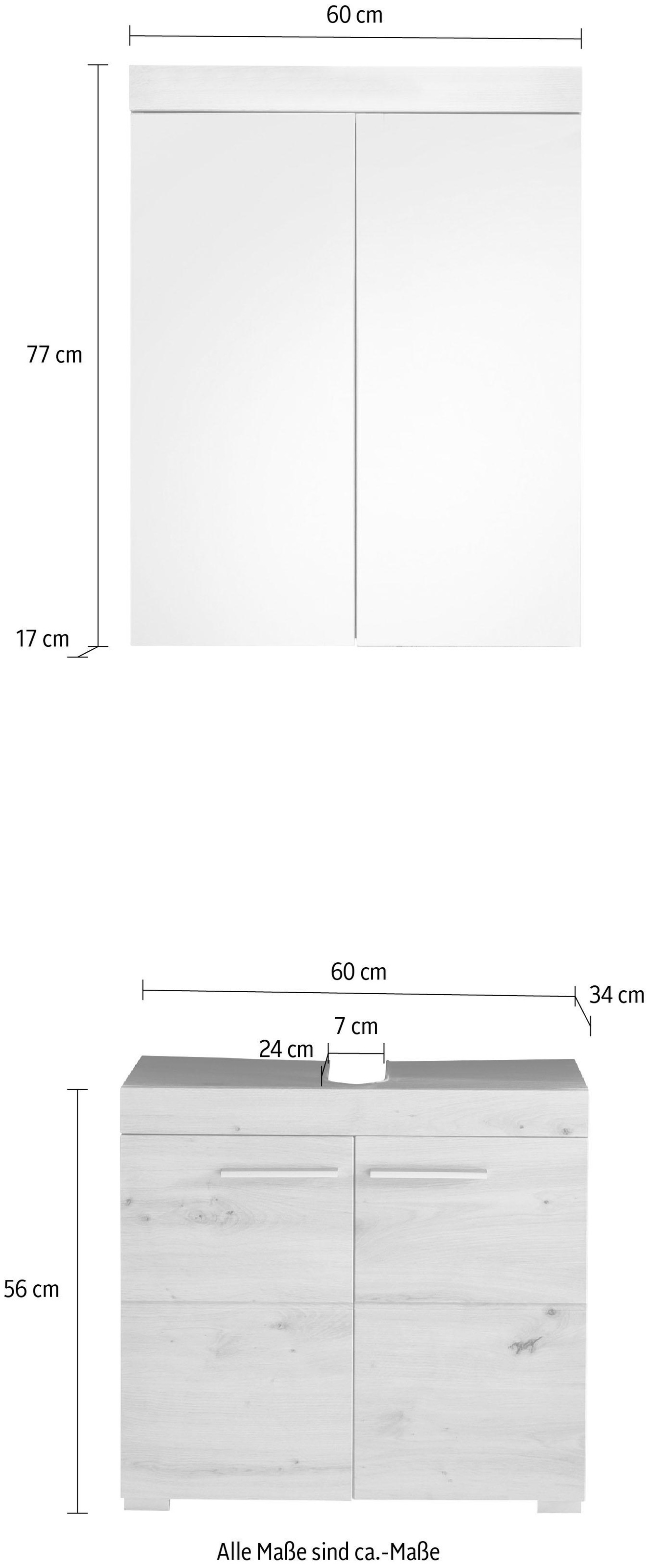 INOSIGN Badmöbel-Set »Avena«, (Set, 2 St.), Badezimmermöbel - Waschbeckenunterschrank und Spiegelschrank