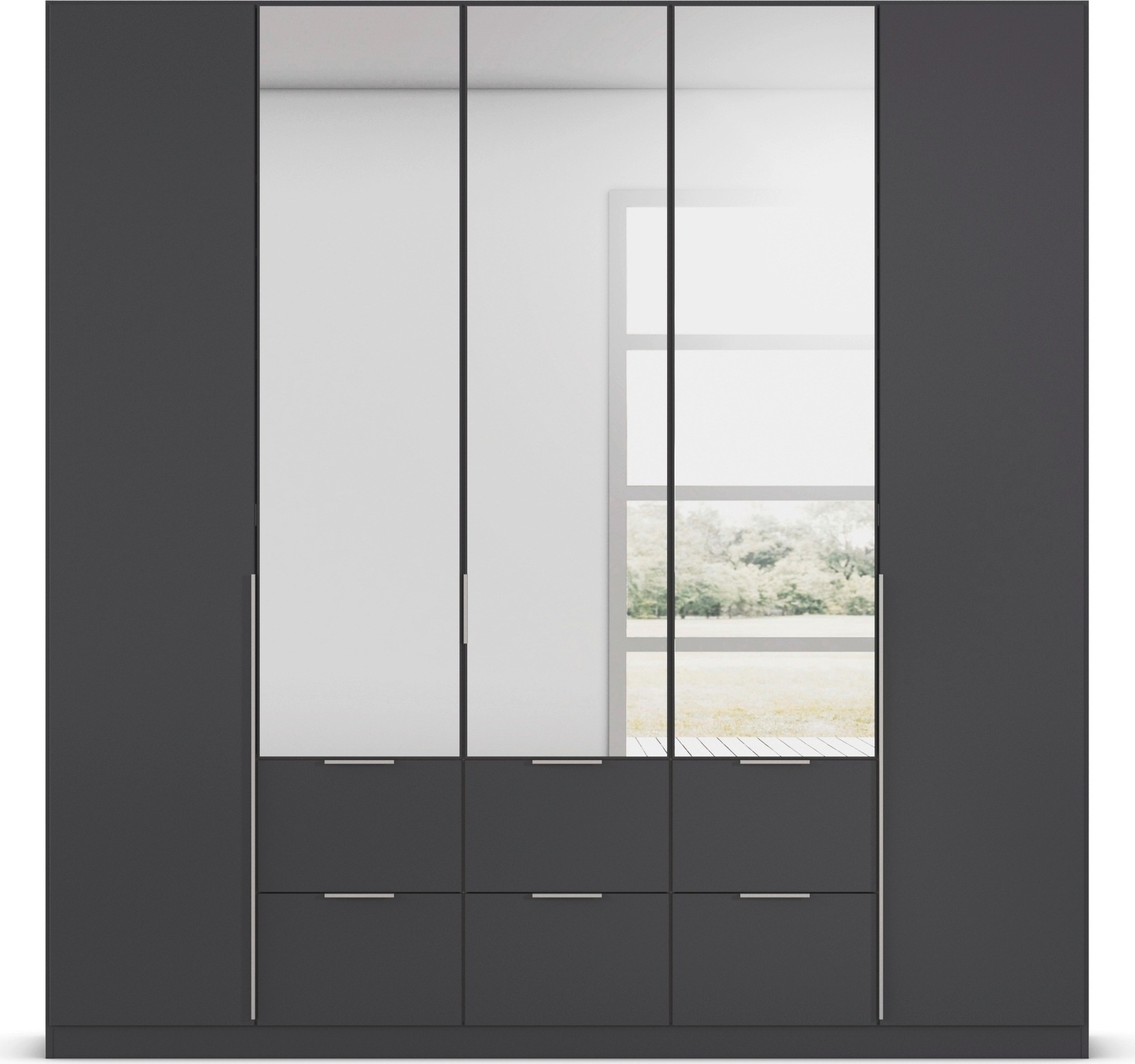 rauch Drehtürenschrank »Kleiderschrank Schrank Garderobe AGORDO mit Dekor- oder Hochglanzfront«, (in zwei Griff-Farben mit Dekor- oder Hochglanzfront), mit Außenschubkästen, in 6 Breiten und 2 Höhen MADE IN GERMANY