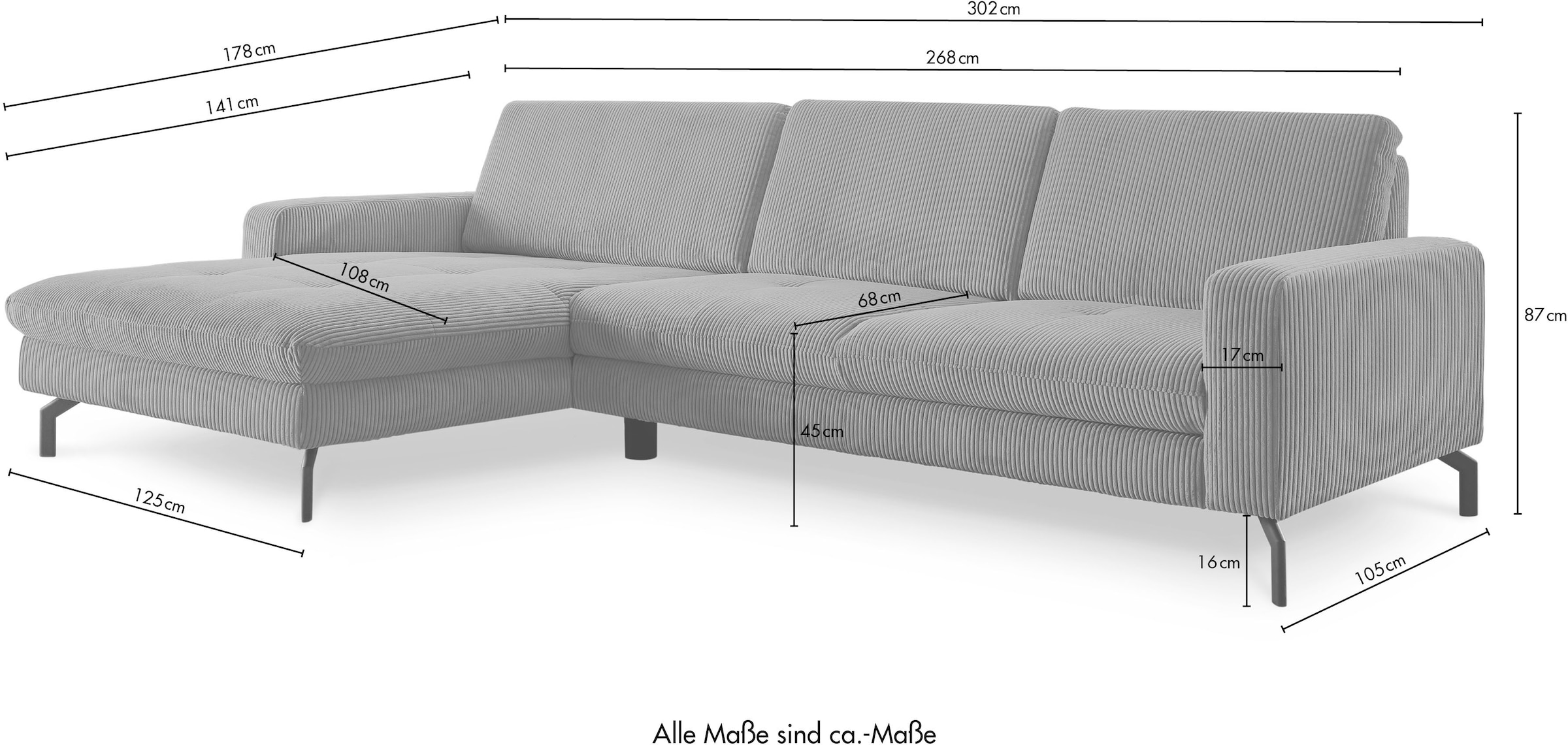 Die PlanBar Ecksofa »MP-IN20110 L-Form mit Federkern-Polsterung«, optional mit Funktionen erhältlich