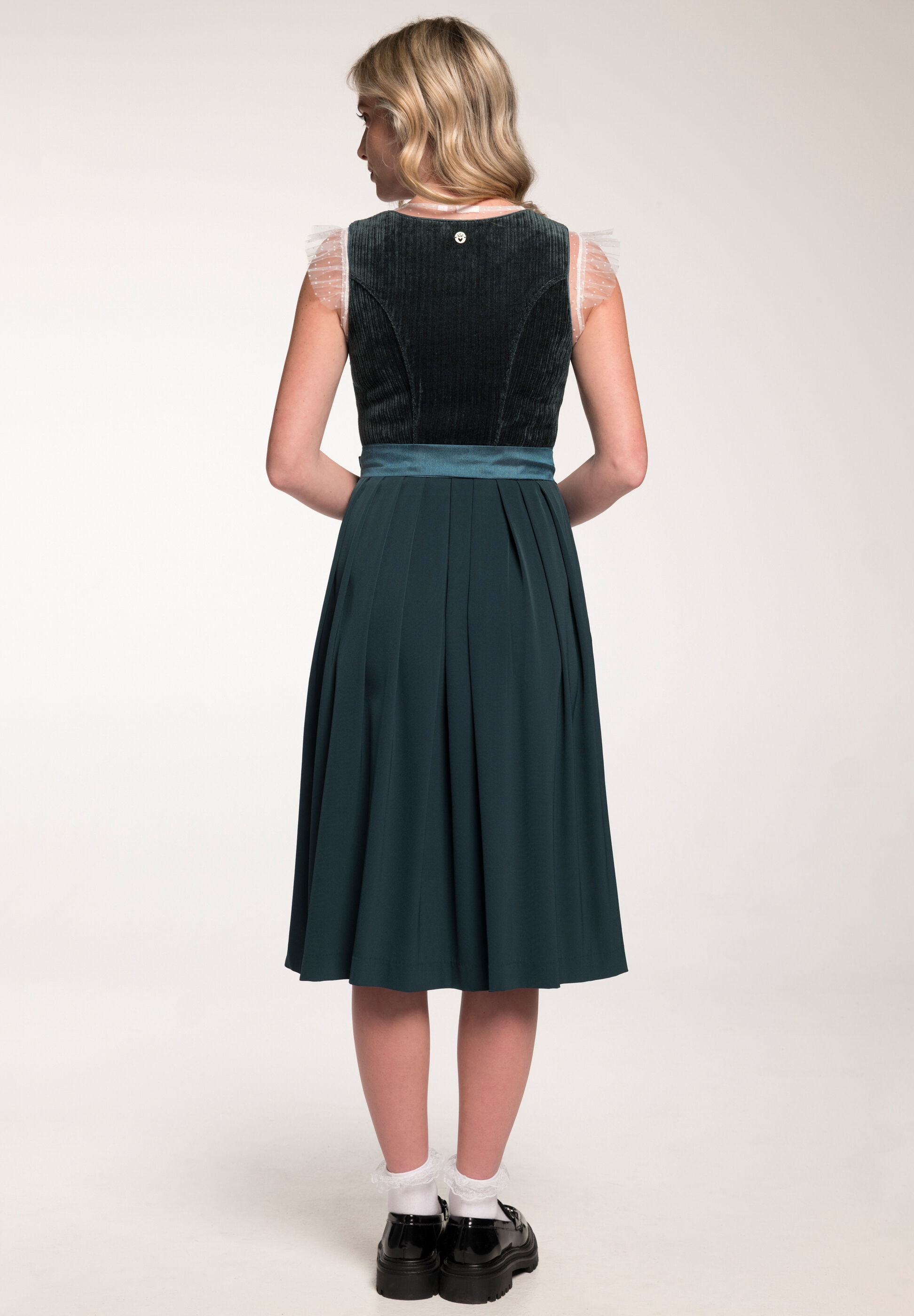 Spieth & Wensky Dirndl »Grant« samtiges Oberteil mit Cordoptik