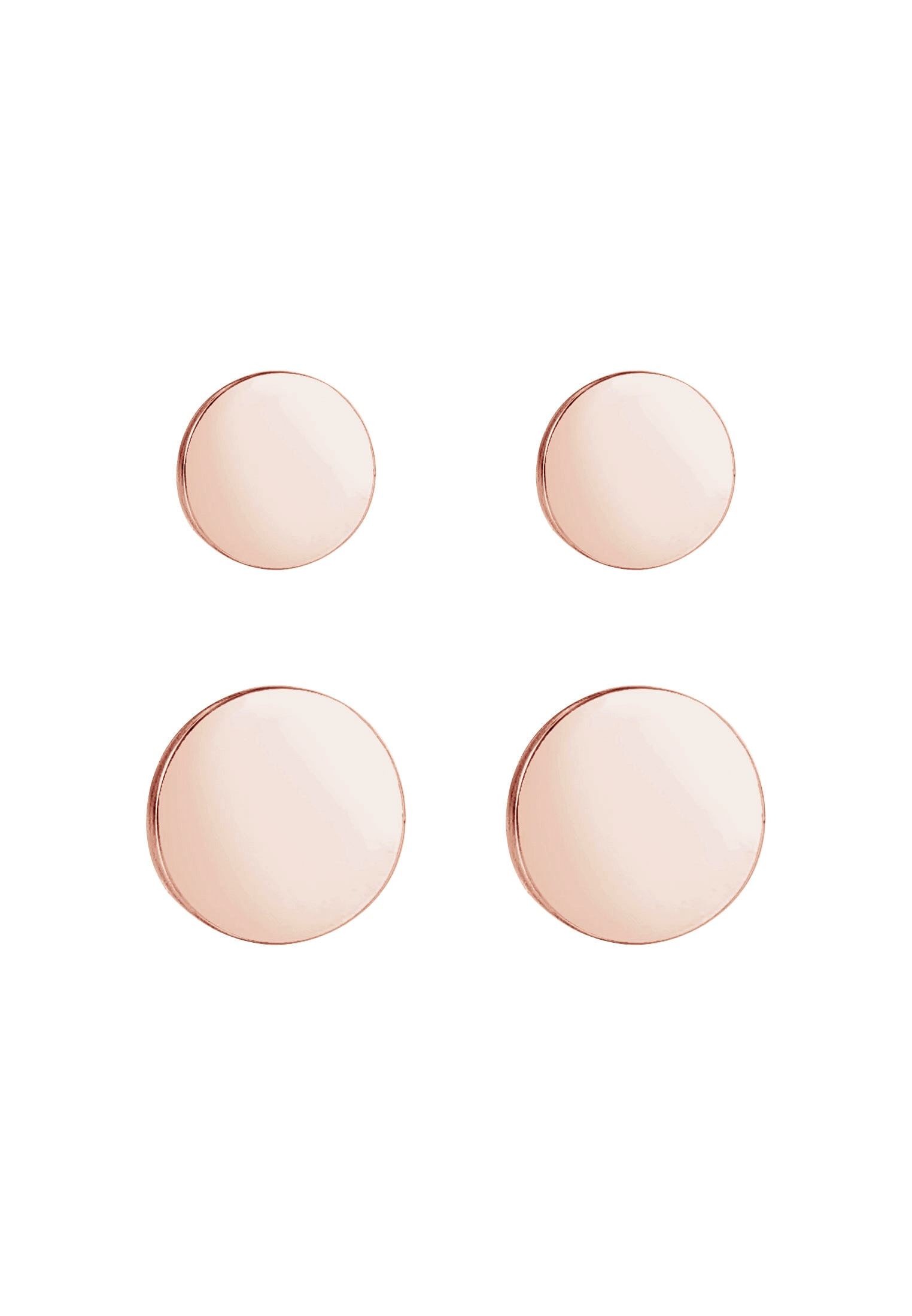 Elli Ohrstecker-Set »Ohrringe Disc Plättchen Kreis Basic 2er Set 925 Silber«