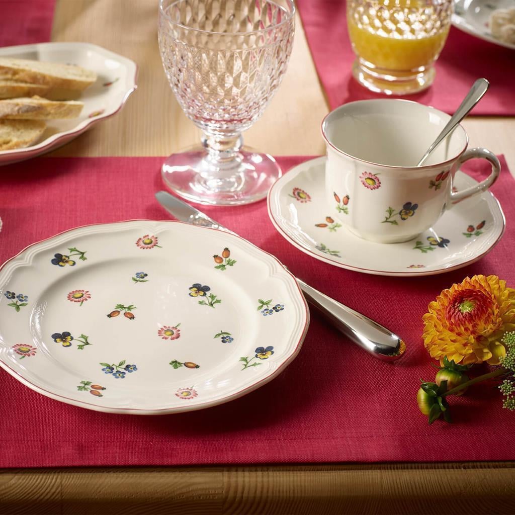 Villeroy & Boch Geschirr-Set »Kombiservice Petite Fleur 30er Set weiß« Spülmaschinengeeignet, Mikrowellengeeignet