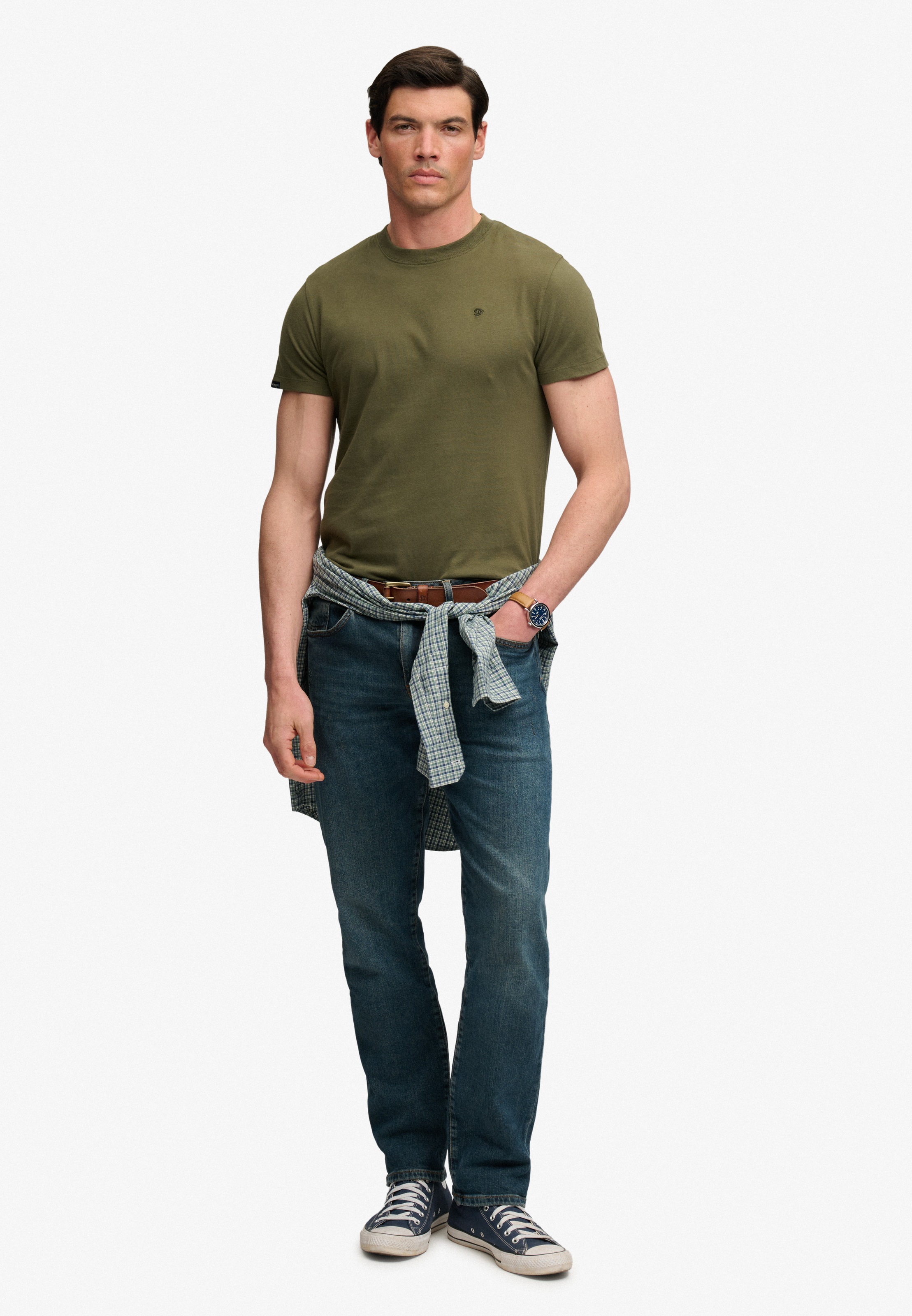 Superdry Rundhalsshirt »ESSENTIAL SDCO LOGO EMB TEE« Baumwolle, regular fit