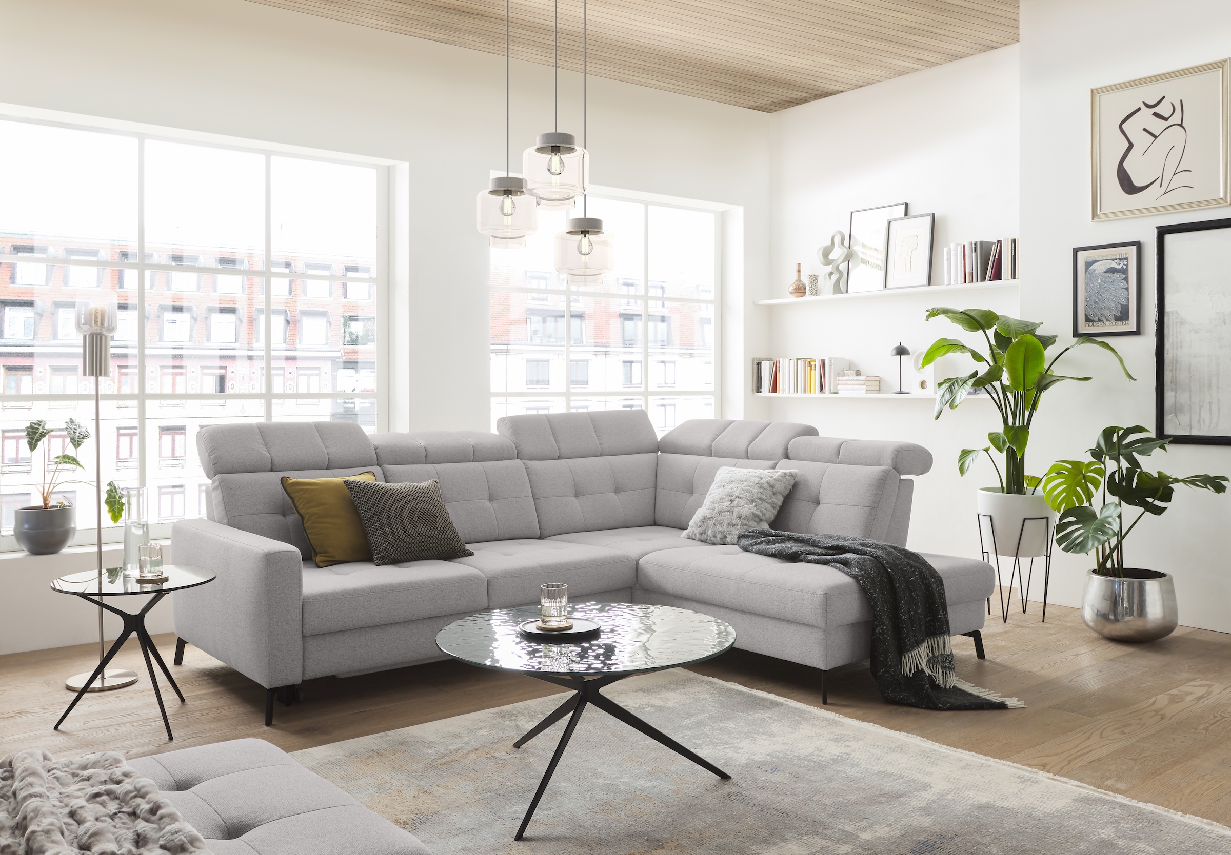 Musterring Ecksofa »MR 4615«, mit Kopf- und Rückenverstellung, Metallfuß schwarz, Maße 272 x 214 cm
