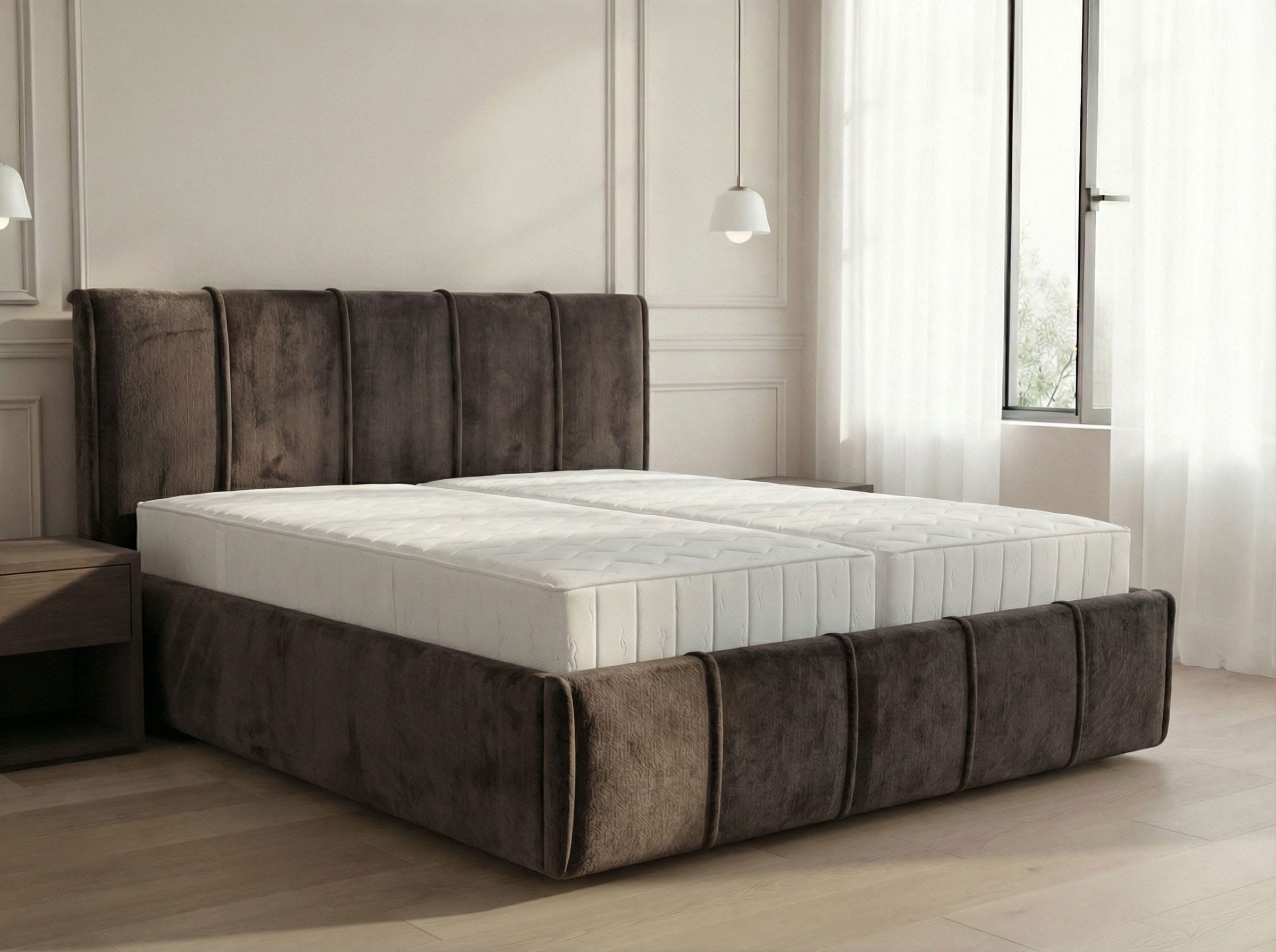 OTTO home Polsterbett »EVELLINA in der Größe 180x200 cm, mit Fellimitat bezogen« wahlweise mit Lattenrost und King-Matratze (28cm)