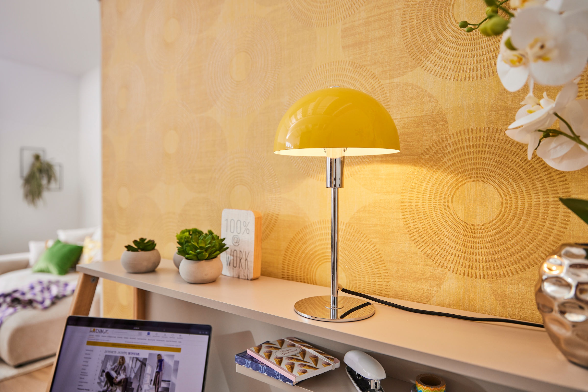 LeGer Home by Lena Gercke Tischleuchte »Linnea Pilz Lampe«, 1 flammig, Leuchtmittel E14 | ohne Leuchtmittel, Pilzleuchte, Tischlampe, Metallsockel, Höhe 35,5 cm