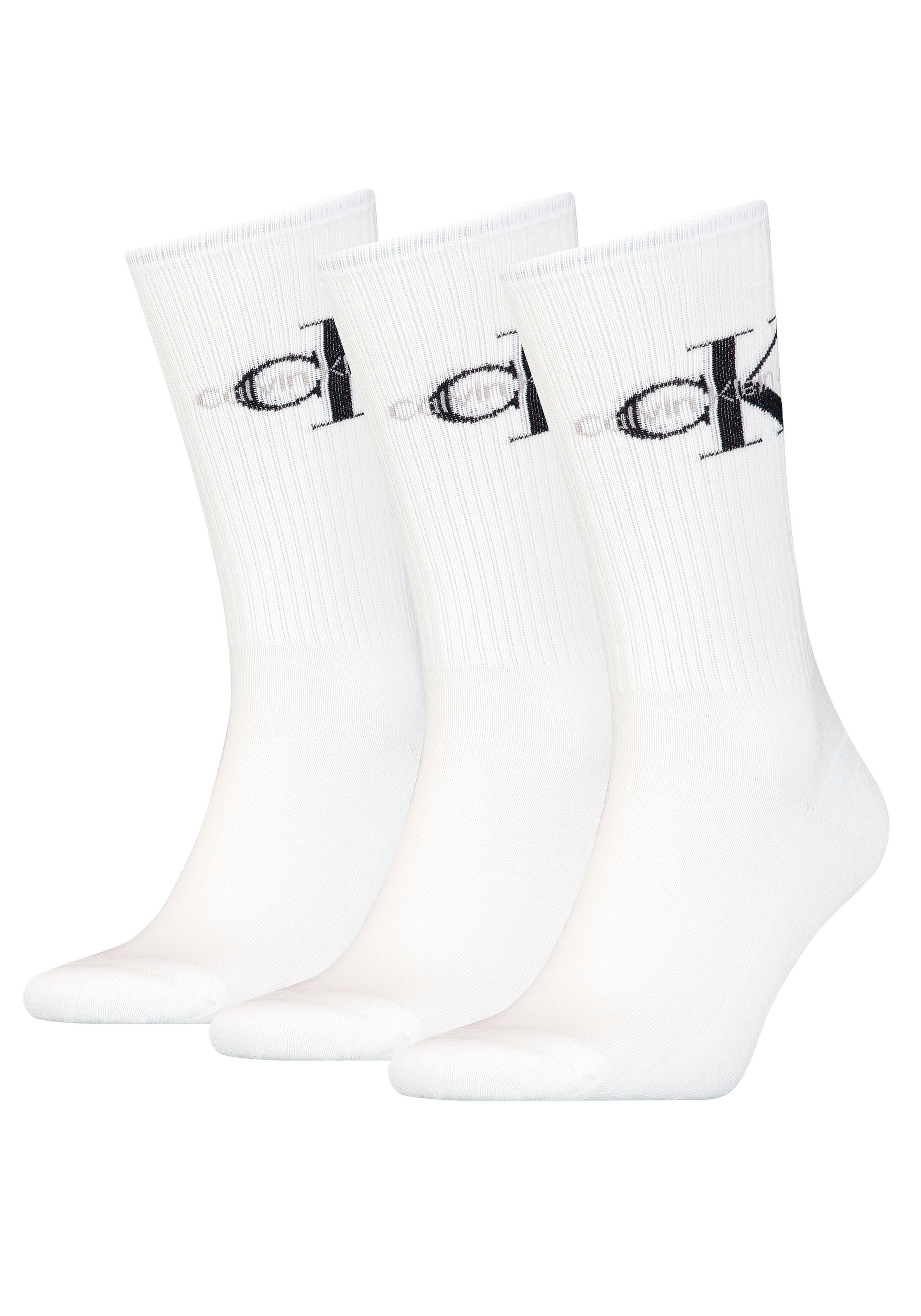 Calvin Klein Socken, (3er-Pack), mit eingestricktem Logo im Bund
