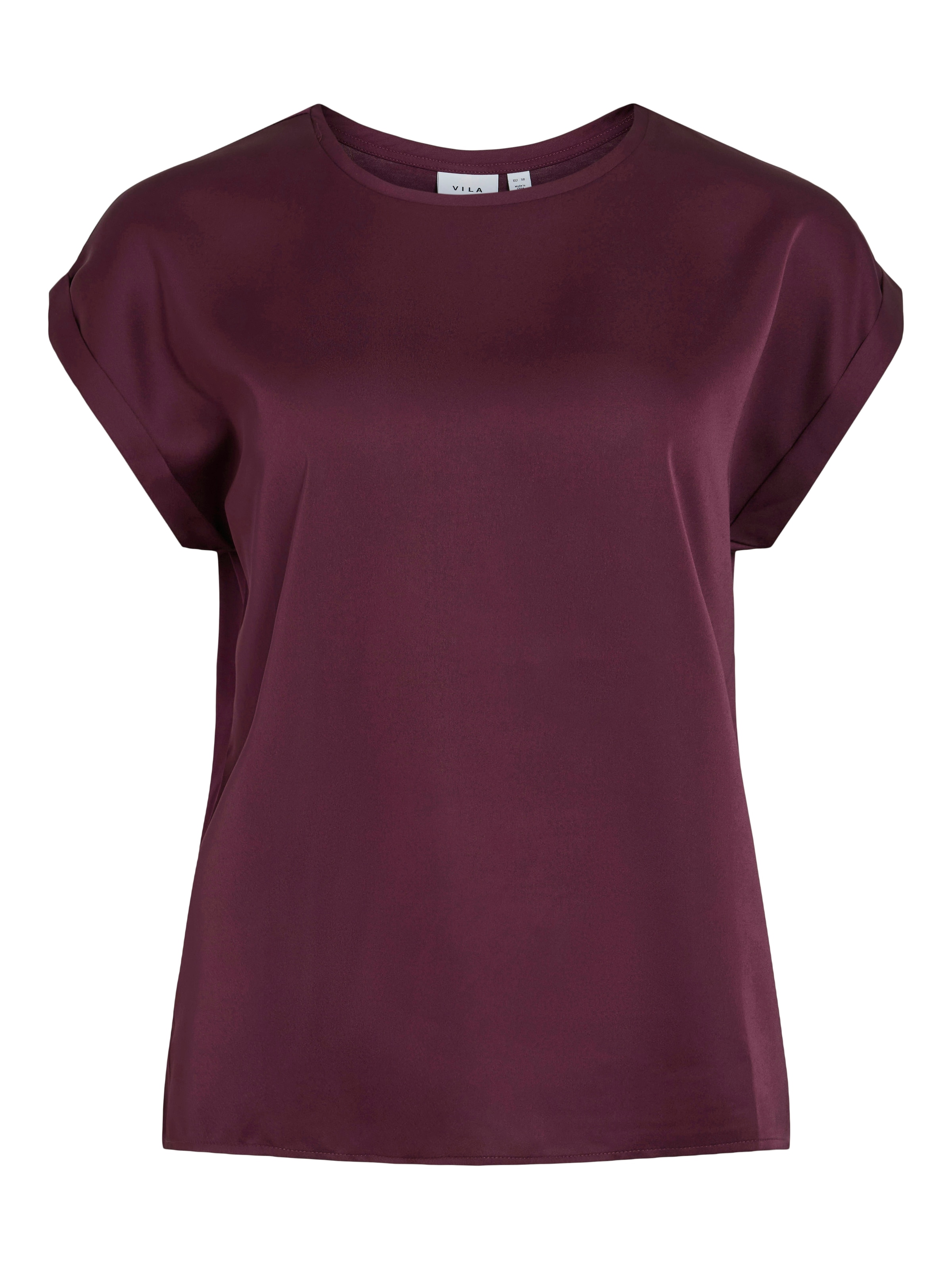 Vila Kurzarmshirt »VIELLETTE S/S SATIN TOP - NOOS«, Satin Optik