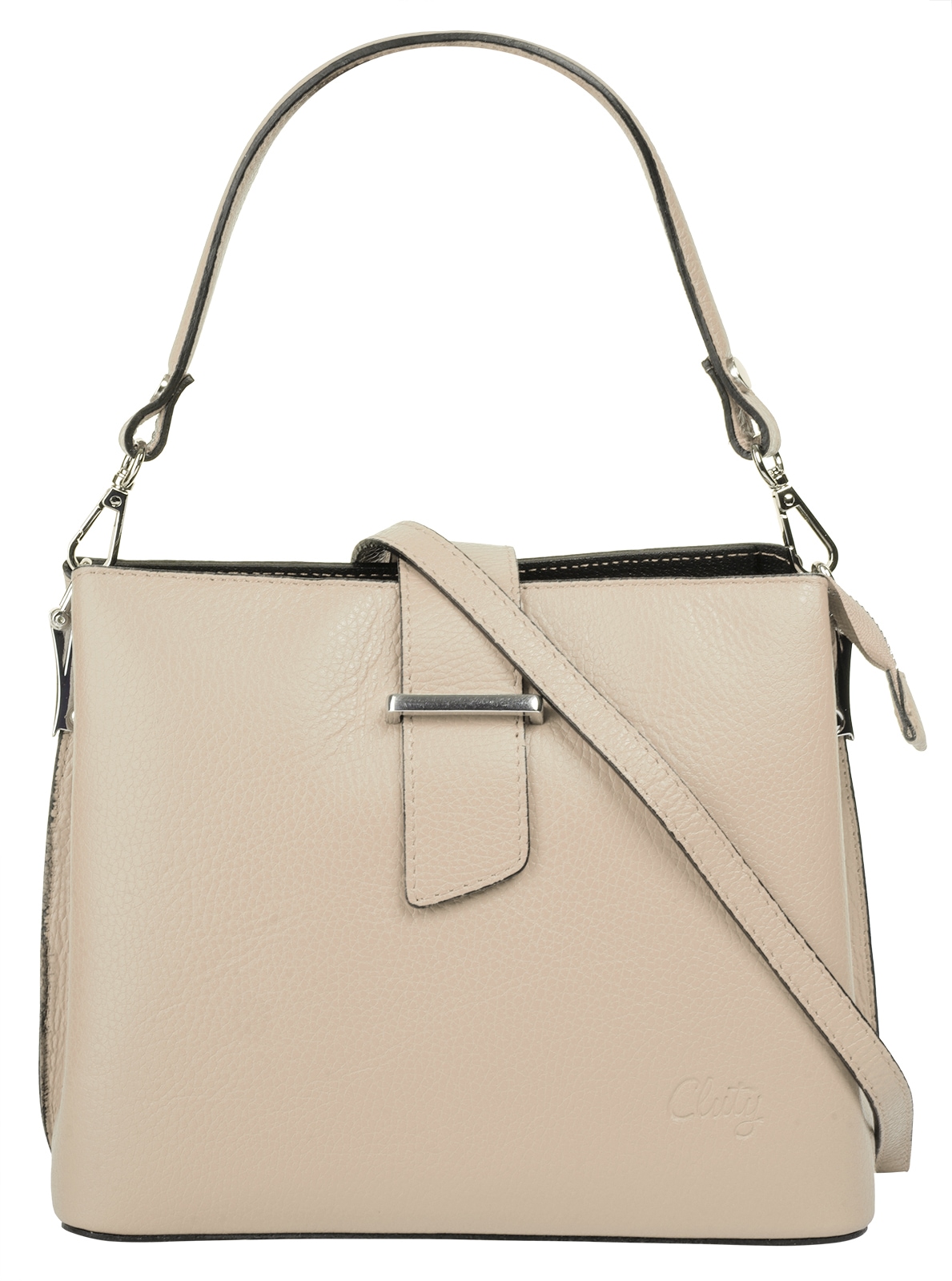 Cluty Henkeltasche, echt Leder, Made in Italy