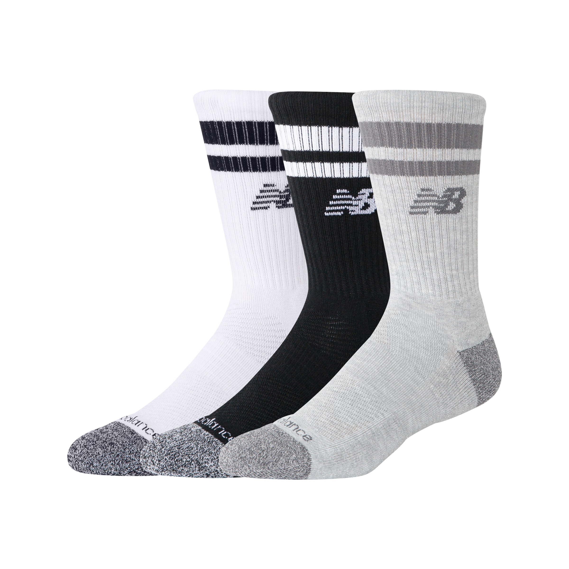 New Balance Sportsocken 3 Paar tlg. für Jugendliche, leichtes Material, geripptes Design