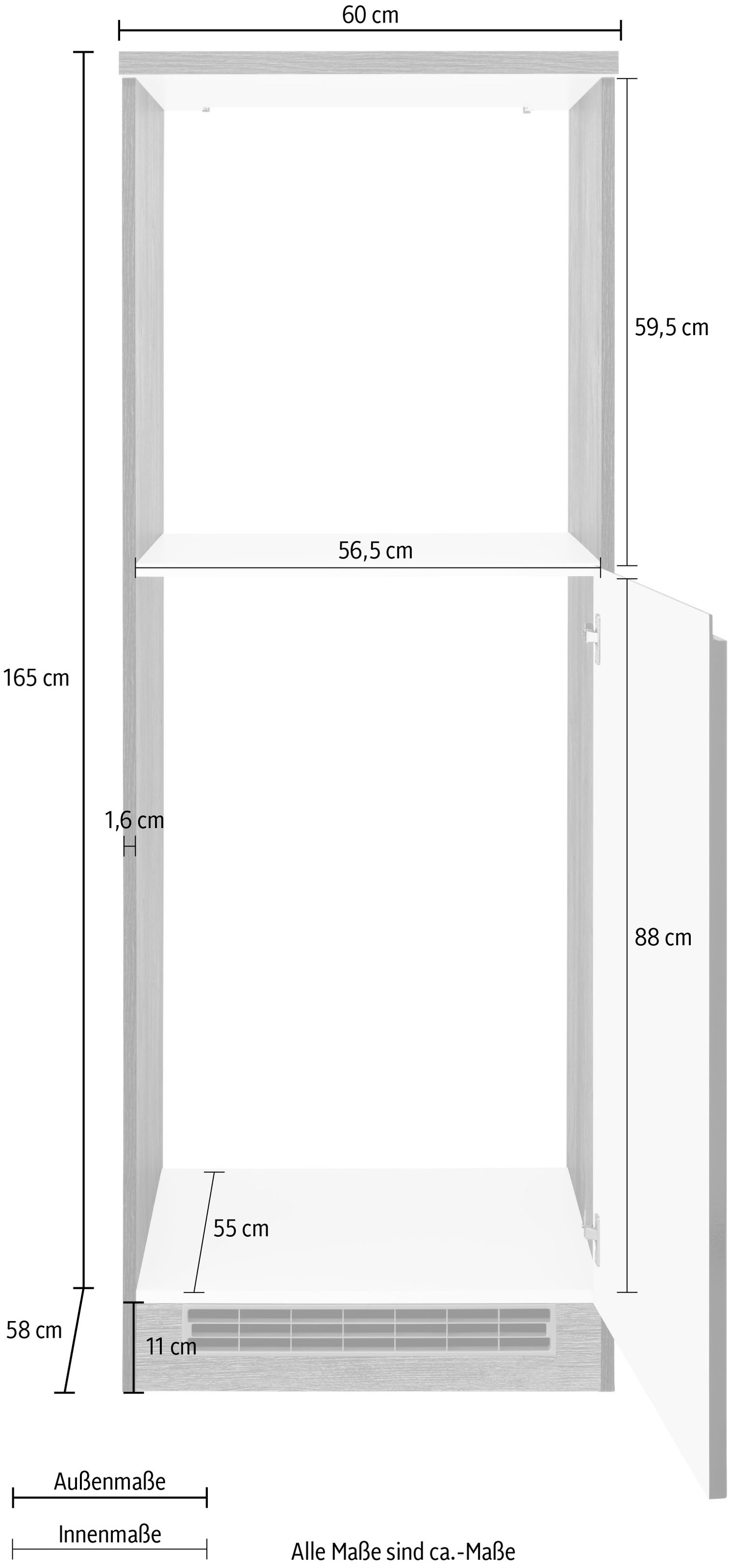HELD MÖBEL Backofen/Kühlumbauschrank »Virginia«, 60 cm breit