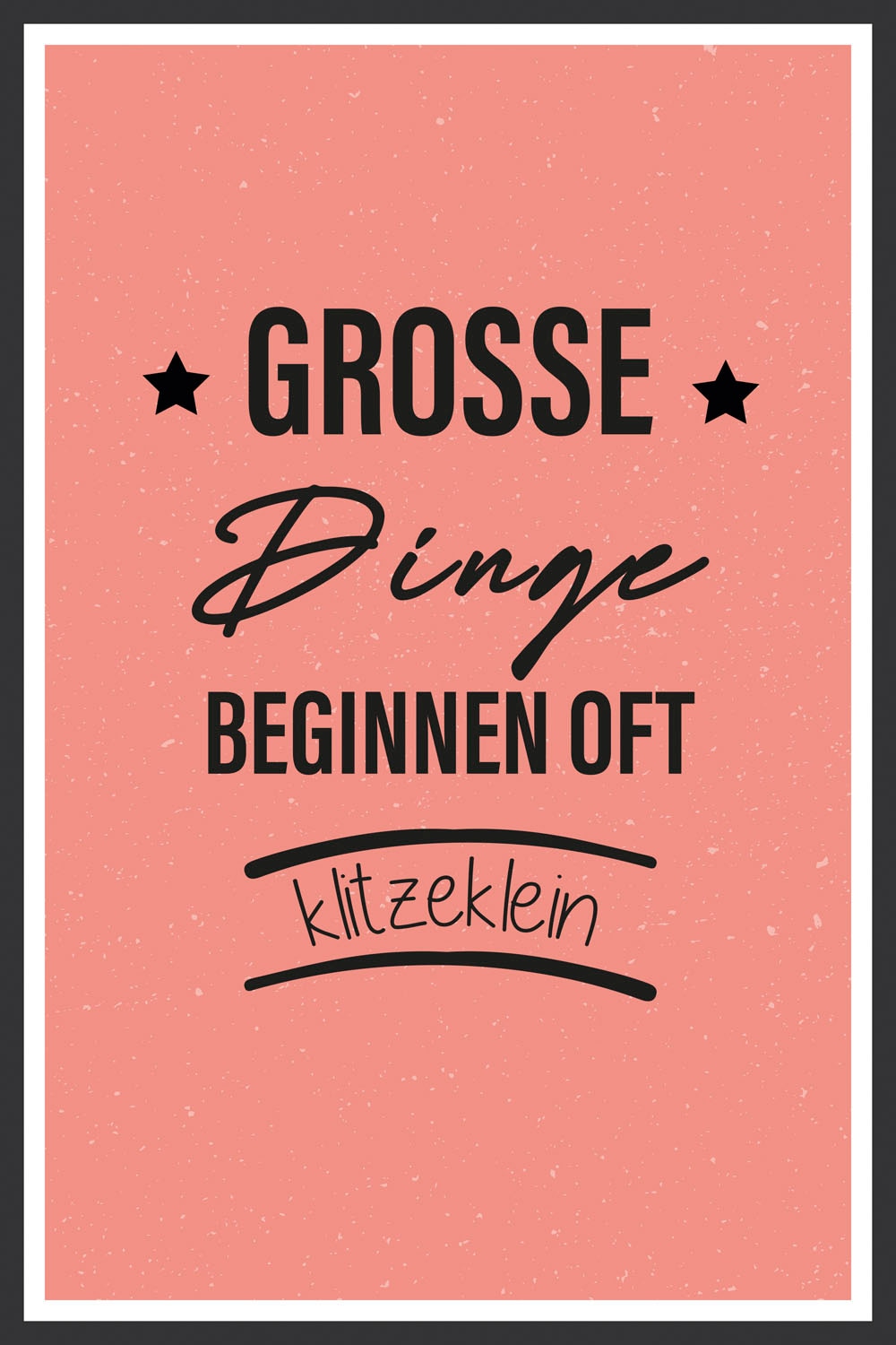 queence Metallbild »Große Dinge«, Schriftzüge-Schriftzug, (1 St.), Stahlschild, Blechschild, Sprüche, Texte, Motivation