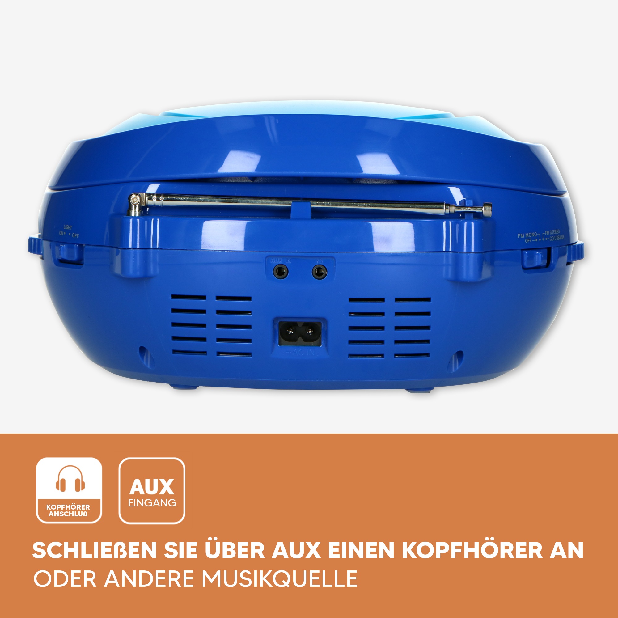 Lenco Boombox »SCD-650« ( AM-Tuner | FM-Tuner ) speziell für Kinder, USB-Anschluss, Karaoke-Mikrofon und Lichteffekte