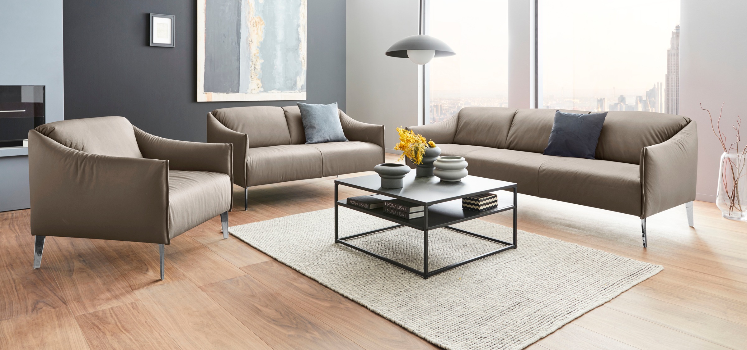 W.SCHILLIG Cocktailsessel »sally Designsessel, Loungesessel,« mit Metall-Winkelfüßen in Chrom glänzend