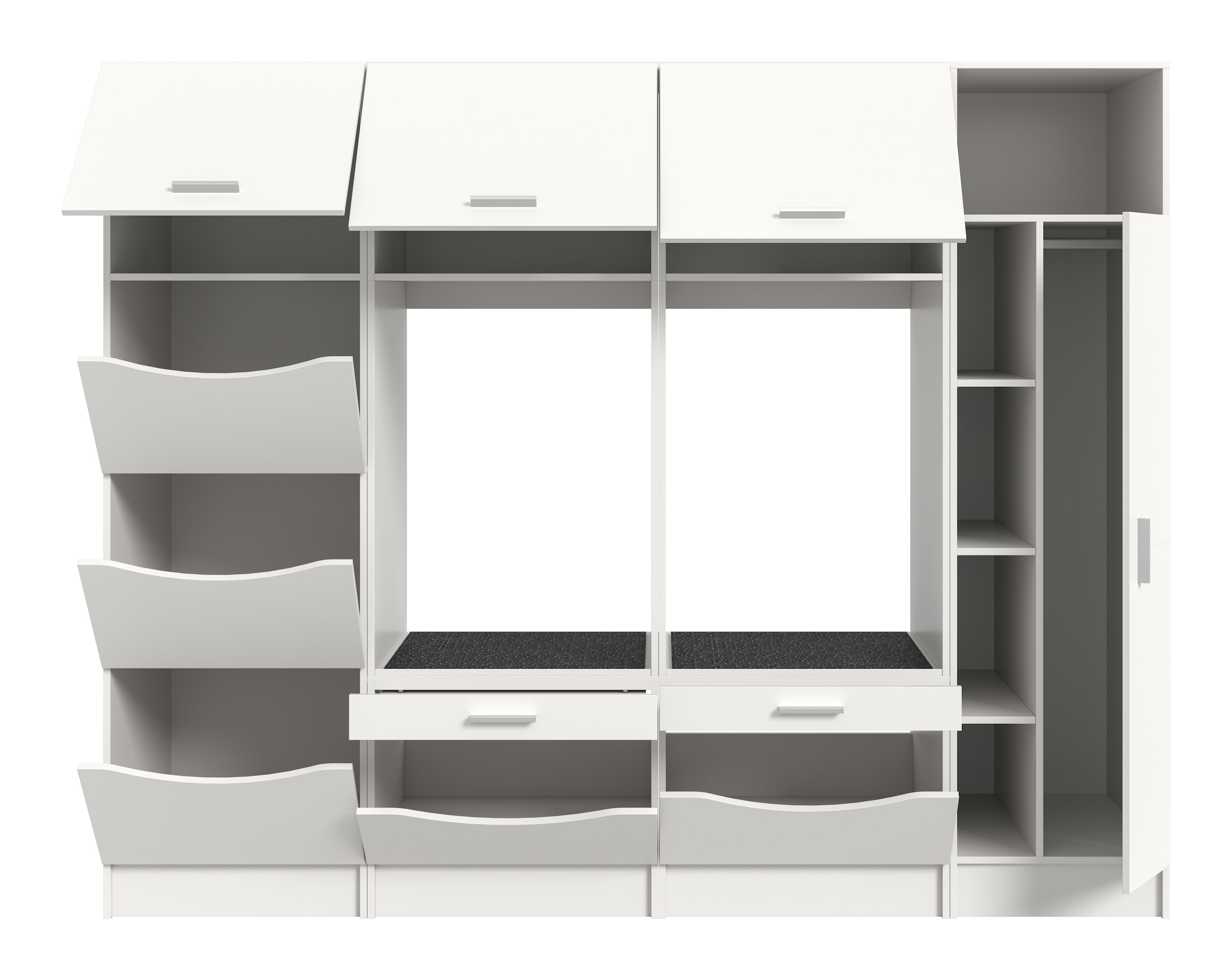 welltime Mehrzweckschrank-Set »FALAS,  4-teilig, Hauswirtschaftsraum Set, Breite 242 cm« 2x Waschmaschinenumbauschrank, 1x Wäscheschrank & 1x Mehrzweckschrank, 
