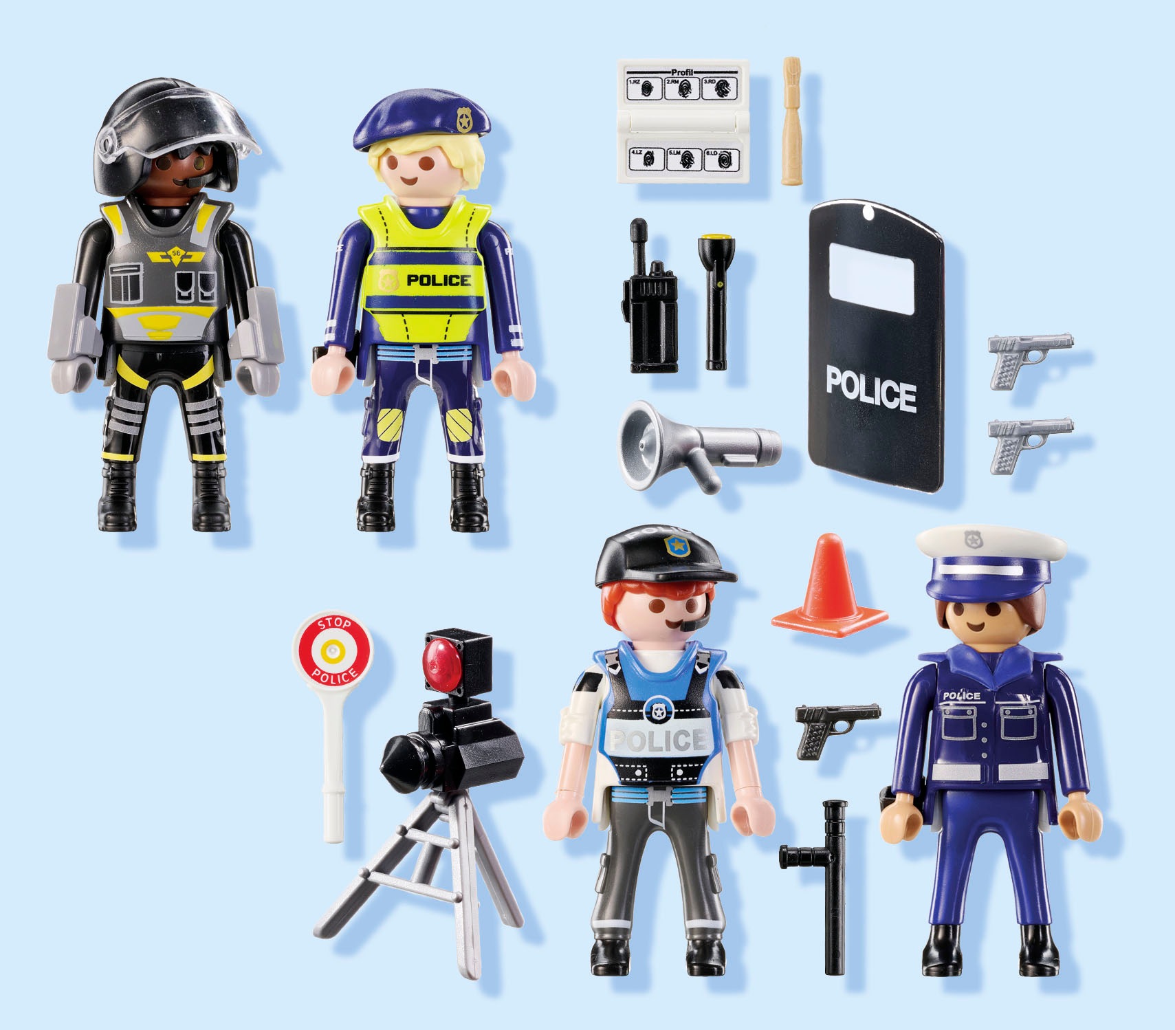 Playmobil® Konstruktions-Spielset »Figurenset Polizei (71730), Playmobil Action Heroes«, (35 St.), Made in Europe