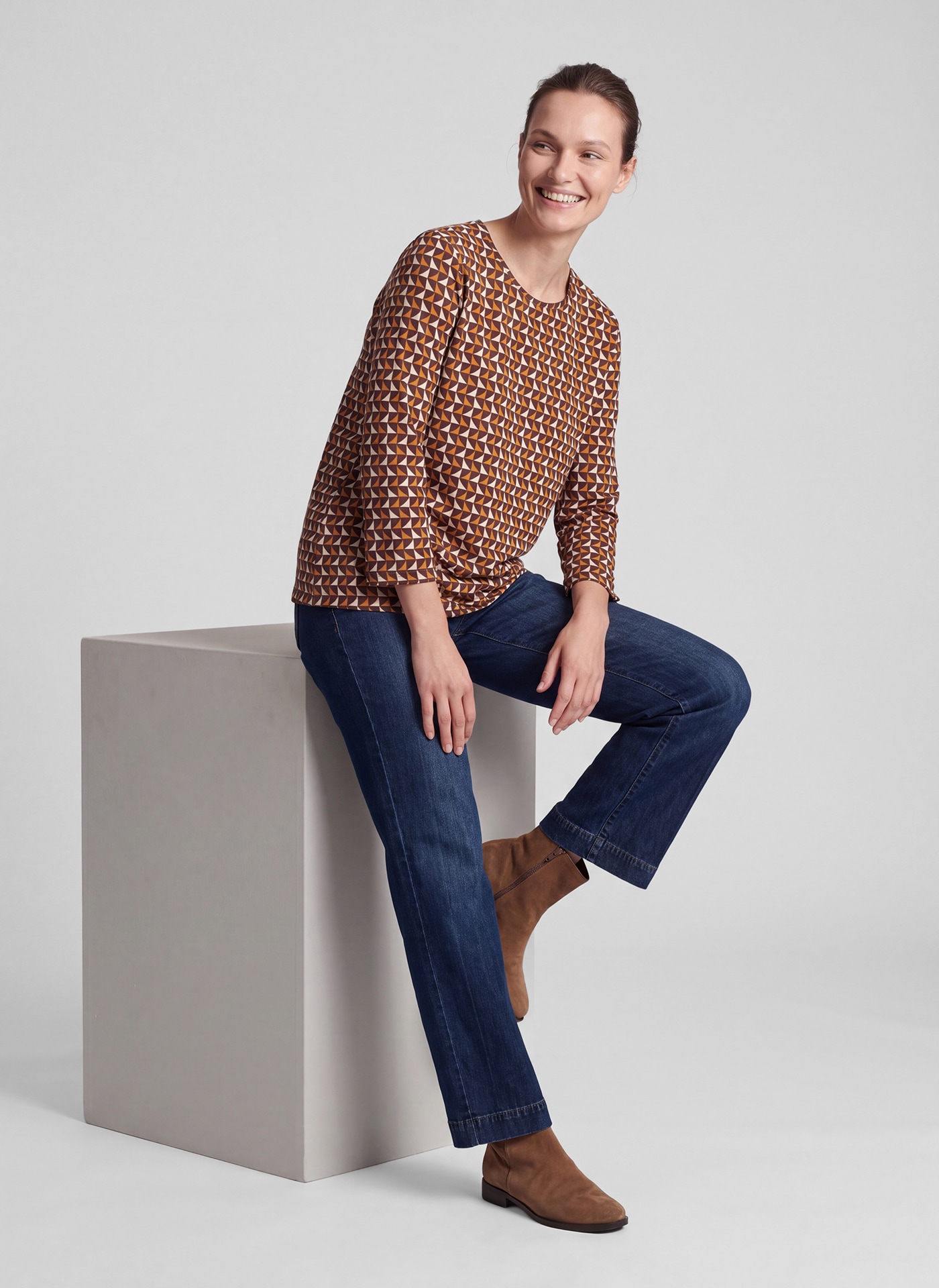 Rabe 3/4-Arm-Shirt mit Allover-Muster