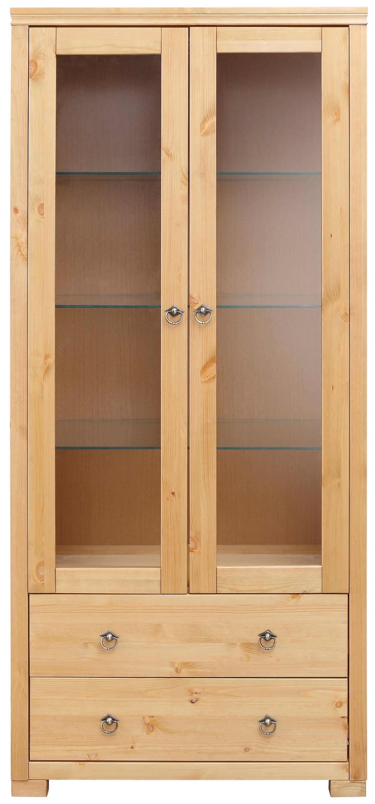 Home affaire Vitrine »Gotland«, Breite 80 cm, Höhe 178 cm, mit Glastüren, aus massiver Kiefer, FSC®