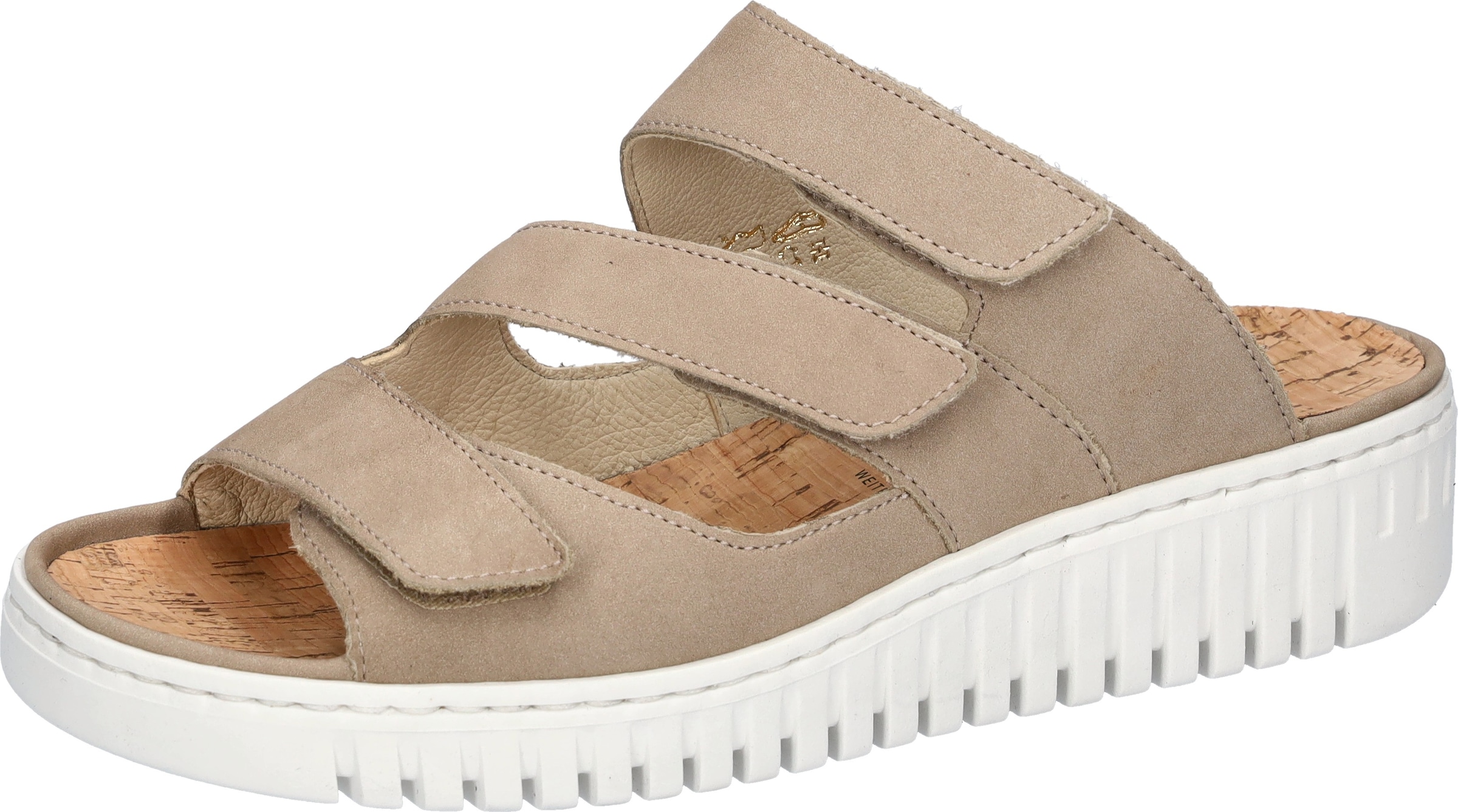 Waldläufer Pantolette »H-WILLOW«  Sommerschuh, Hausschuh, Keilabsatz, mit Korkfußbett, H-Weite