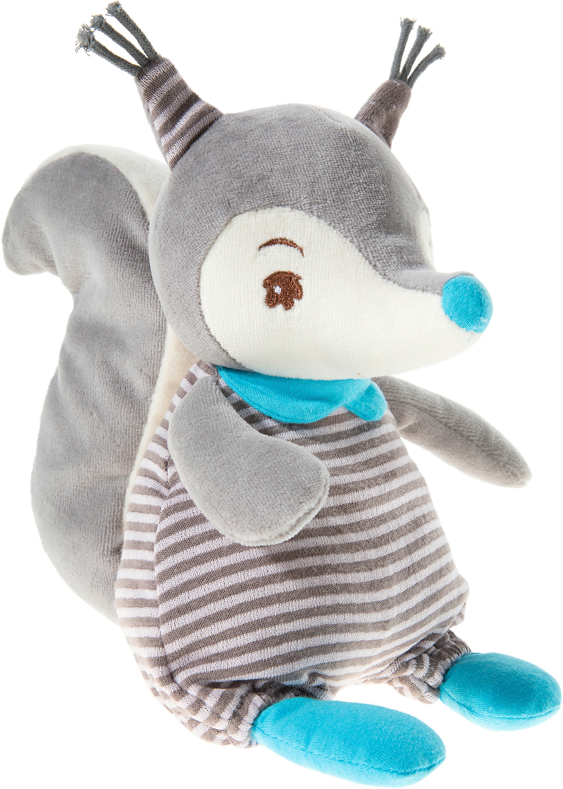 Heunec® Plüschfigur »FrohNATURen GOTS Eichhörnchen Plüschi, riverblue«, GOTS organic, zertifiziert durch CERES-0560