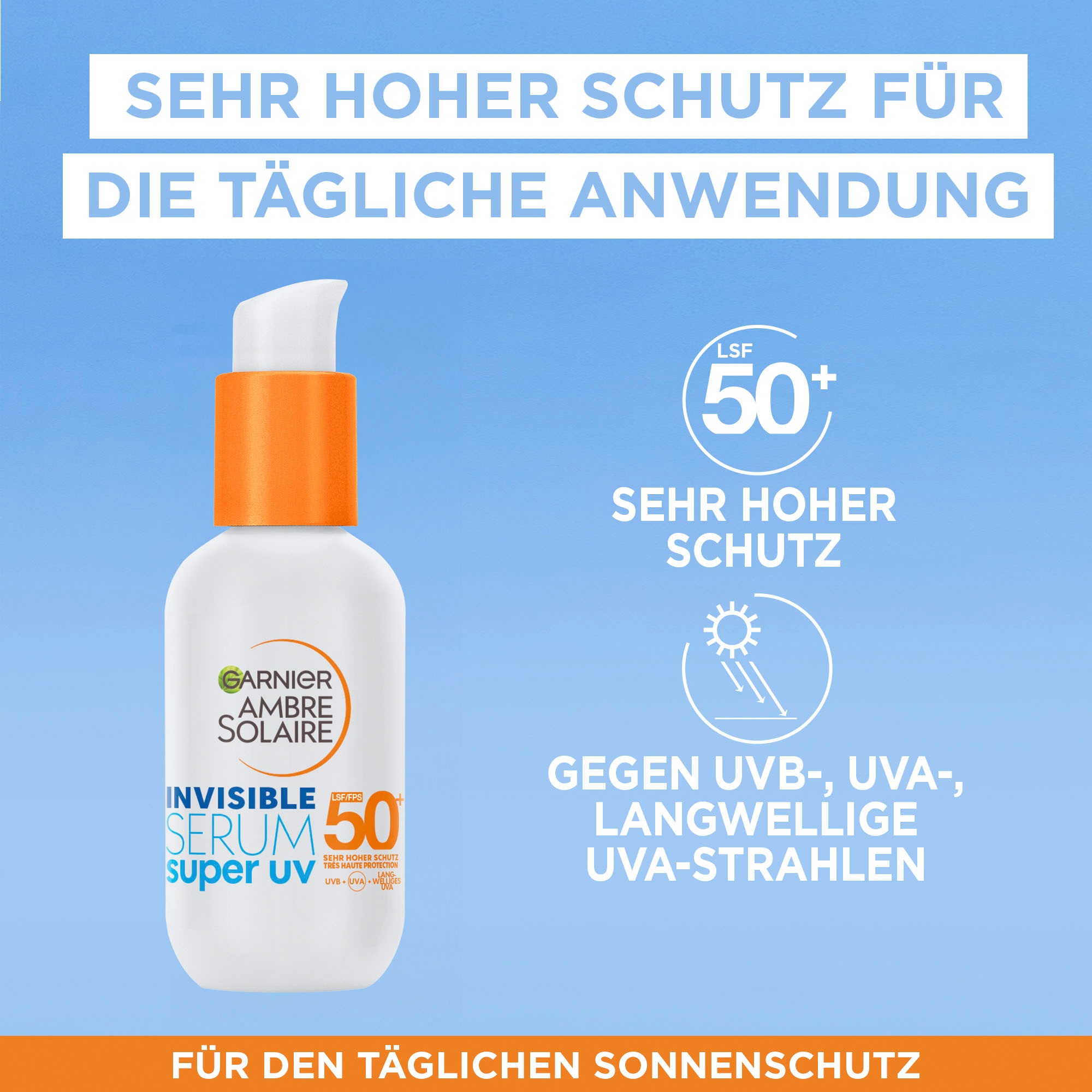 GARNIER Gesichtsserum »Garnier Super UV Sonnenschutz-Serum«, mit hoher Wirksamkeit
