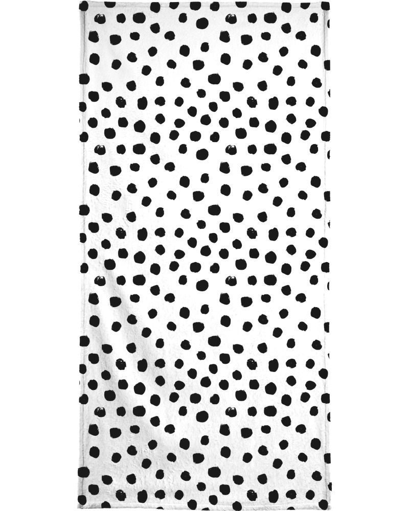 Juniqe Handtuch »Dots Black And White«, (1 St.), Weiche Frottee-Veloursqualität