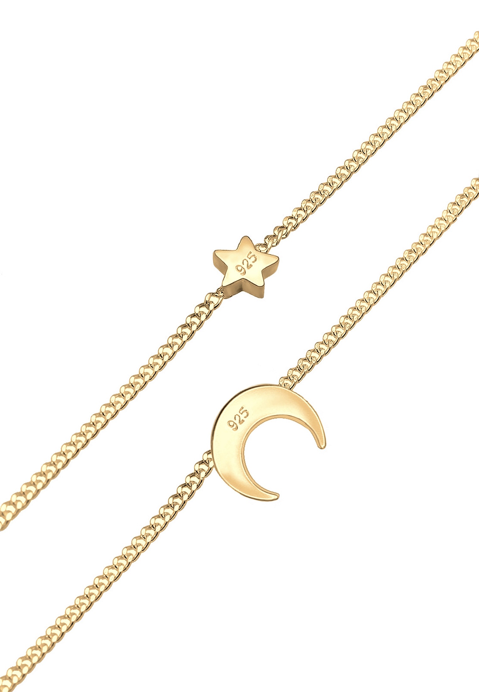 Elli Choker »Halskette Choker Layer Halbmond und Sterne 925er Silber«