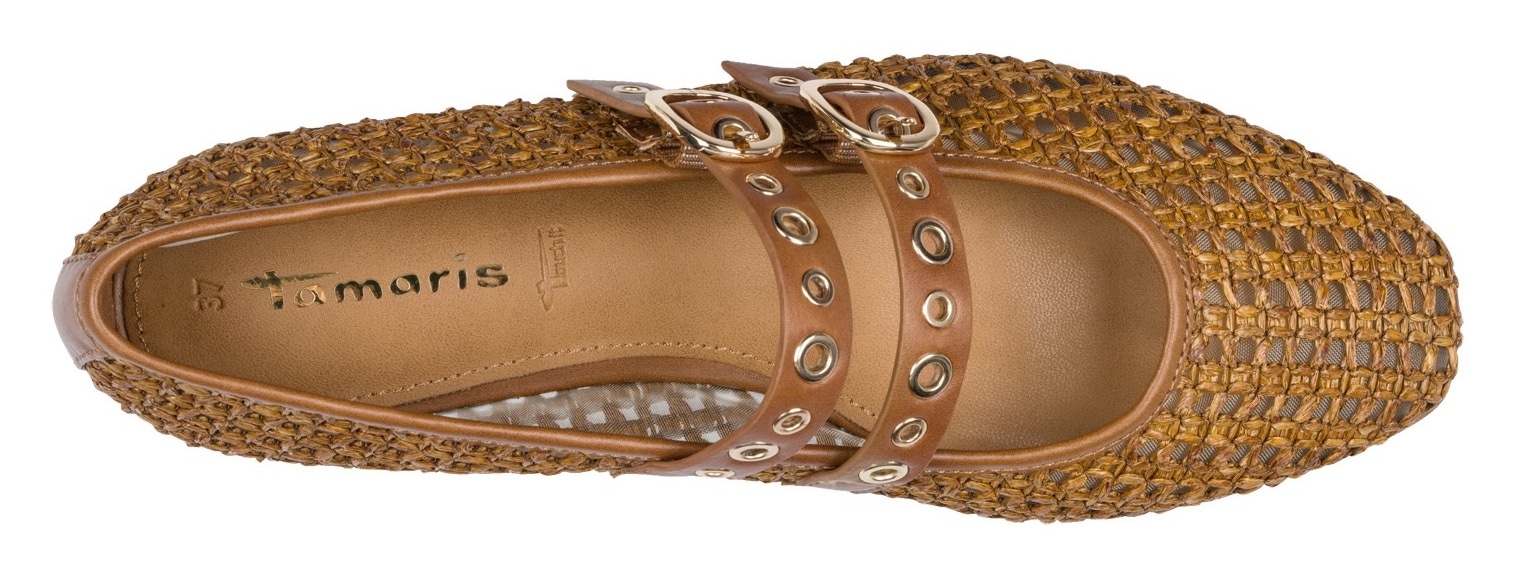Tamaris Riemchenballerina  , Businessschuh, Frühlingsschuh mit zwei verstellbaren Schnallen