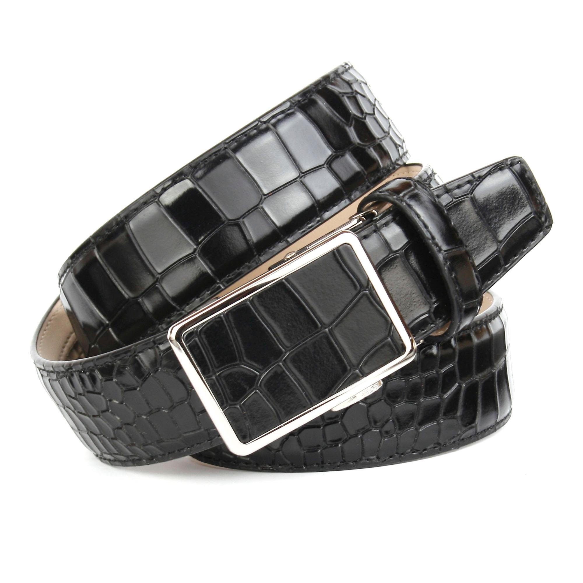 Anthoni Crown Ledergürtel, mit Krokomuster in schwarz online bestellen bei  OTTO