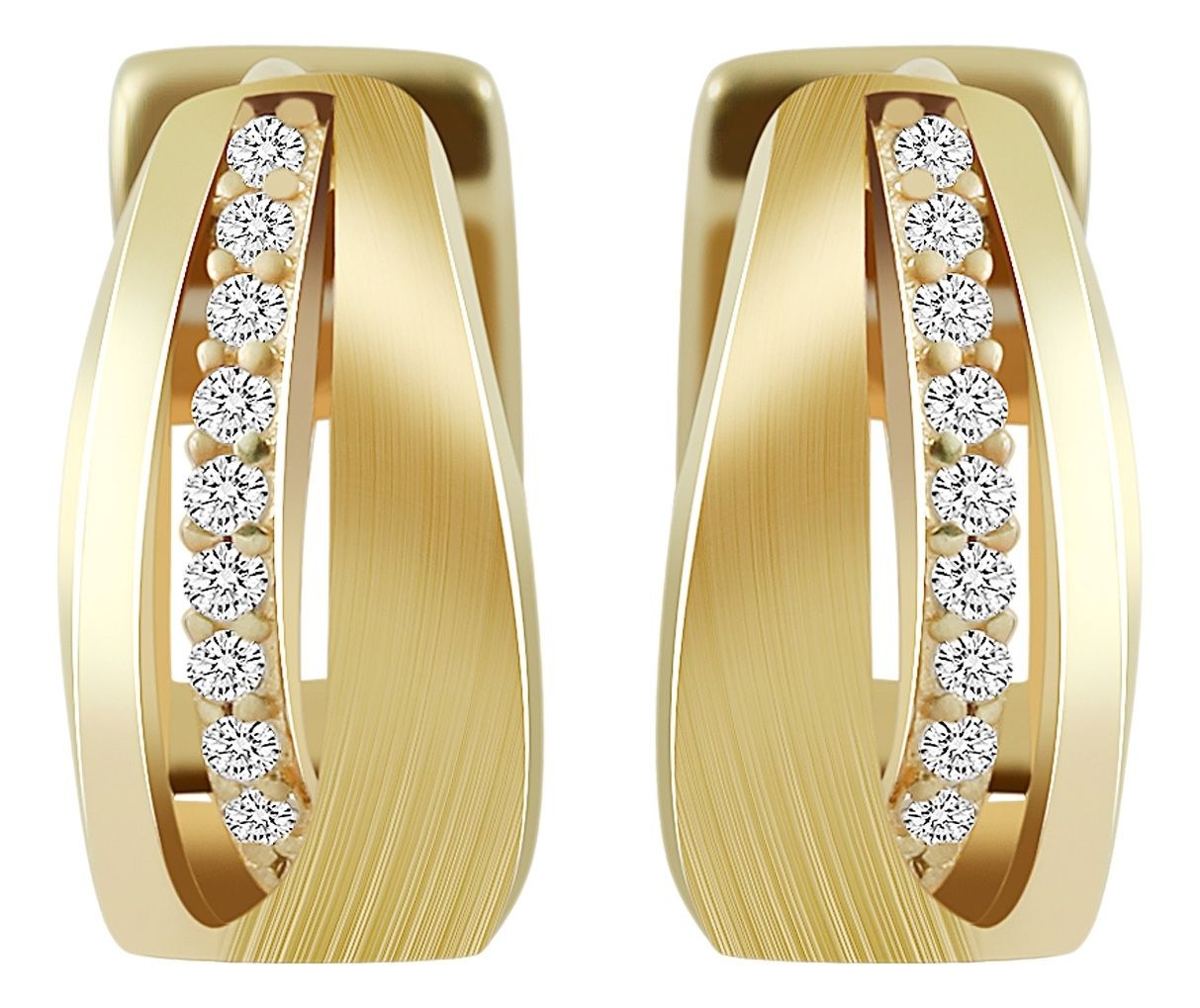 Adelia´s Paar Creolen »Damen Ohrringe ¿ Klappcreole aus 925 Silber mit Zirkonia«