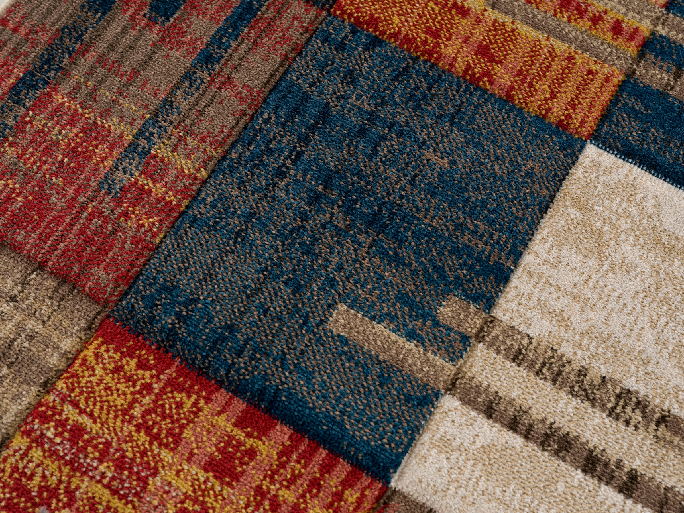 my home Läufer »Beliz«, rechteckig, 9 mm Höhe, mit Konturenschnitt, Kurzflor, Karo-Muster, 3D-Design