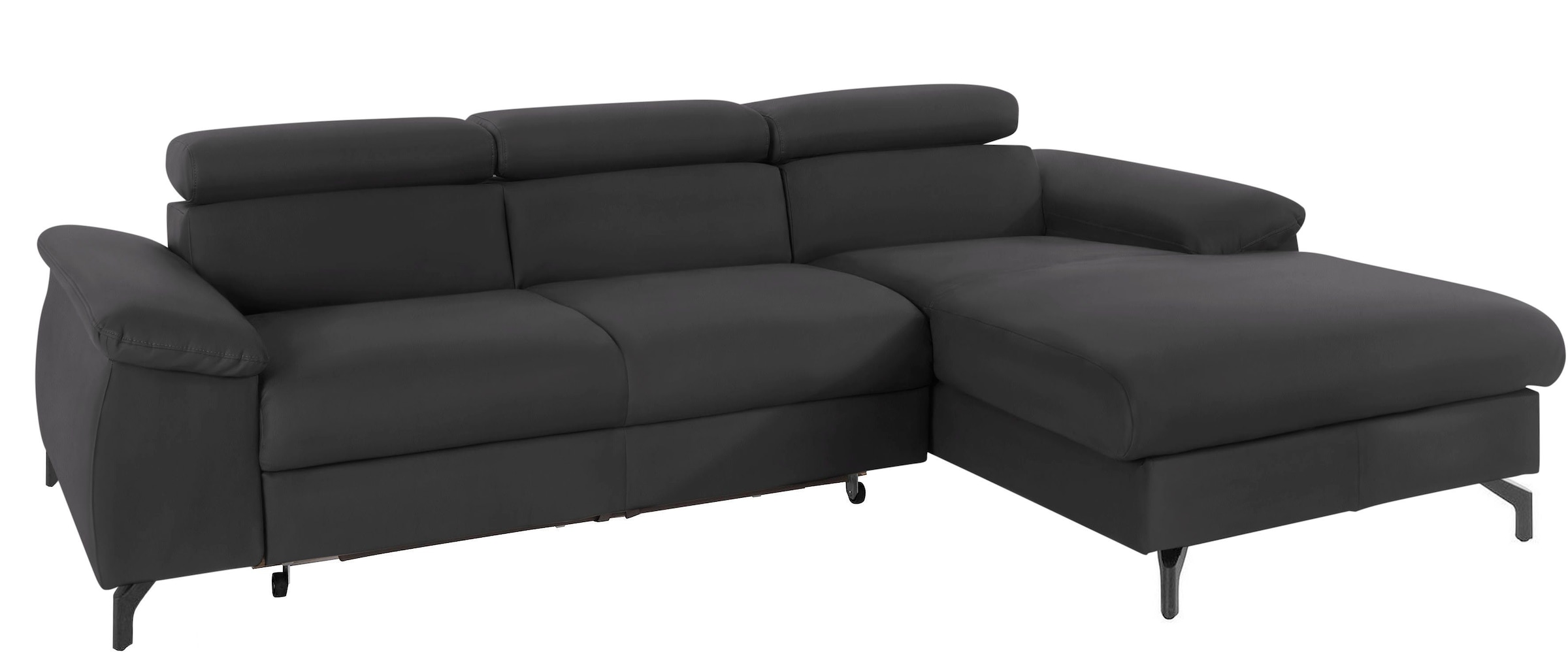 COTTA Polstergarnitur »Komaris L-Form«, (Set), Set bestehend aus: Ecksofa mit Kopfteilverstellung & Hocker