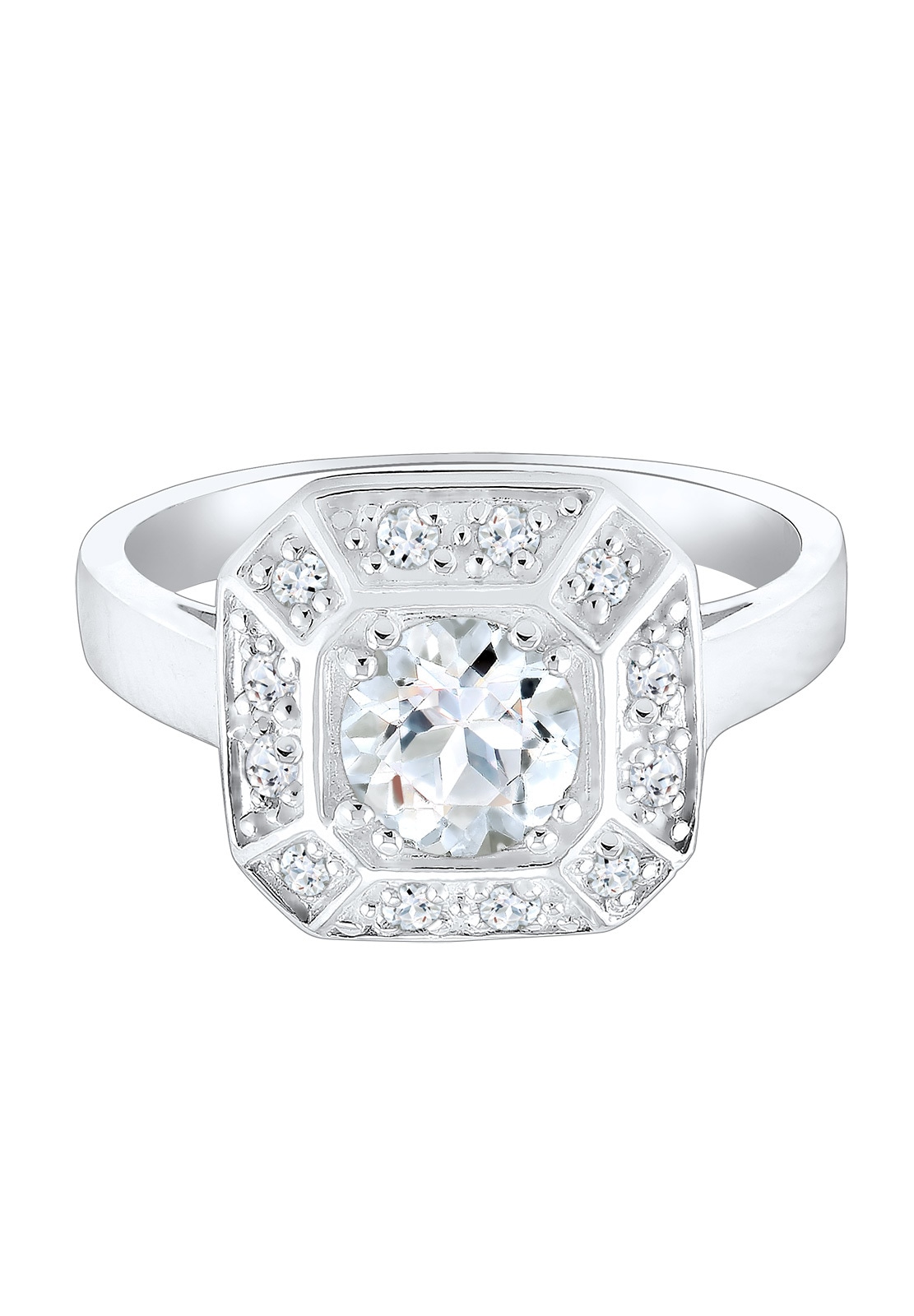 Elli Premium Verlobungsring »Ring Verlobungsring Glamour Funkelnd Topas 925 Silber«