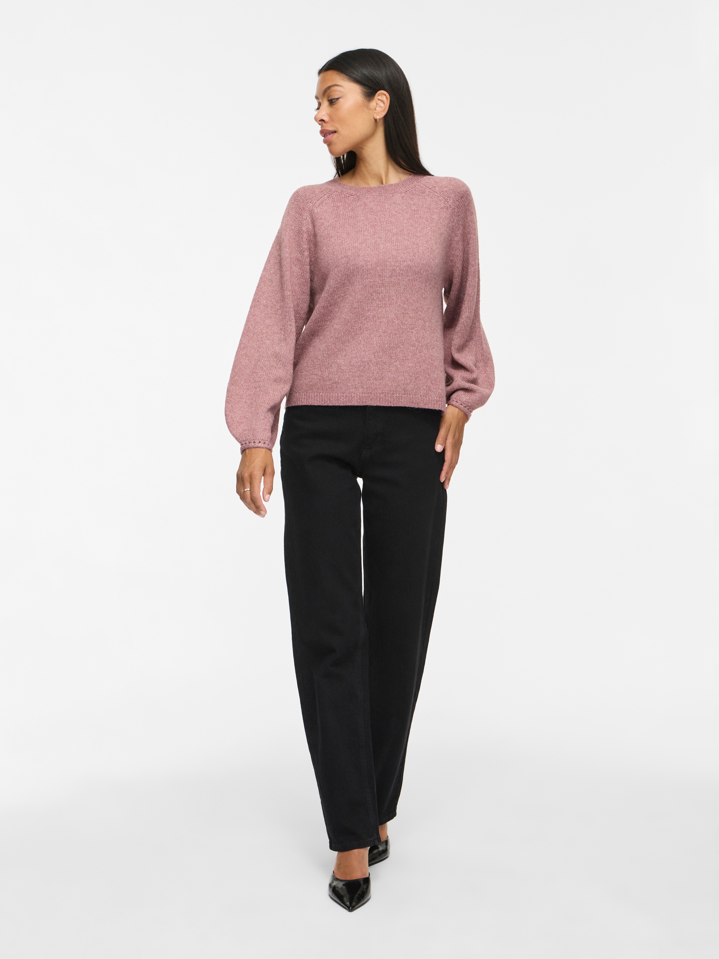 Vila Strickpullover »VISAPNA O-NECK L/S KNIT TOP/PB/1« mit Rundhalsausschnitt, aus Strick, Regular Fit