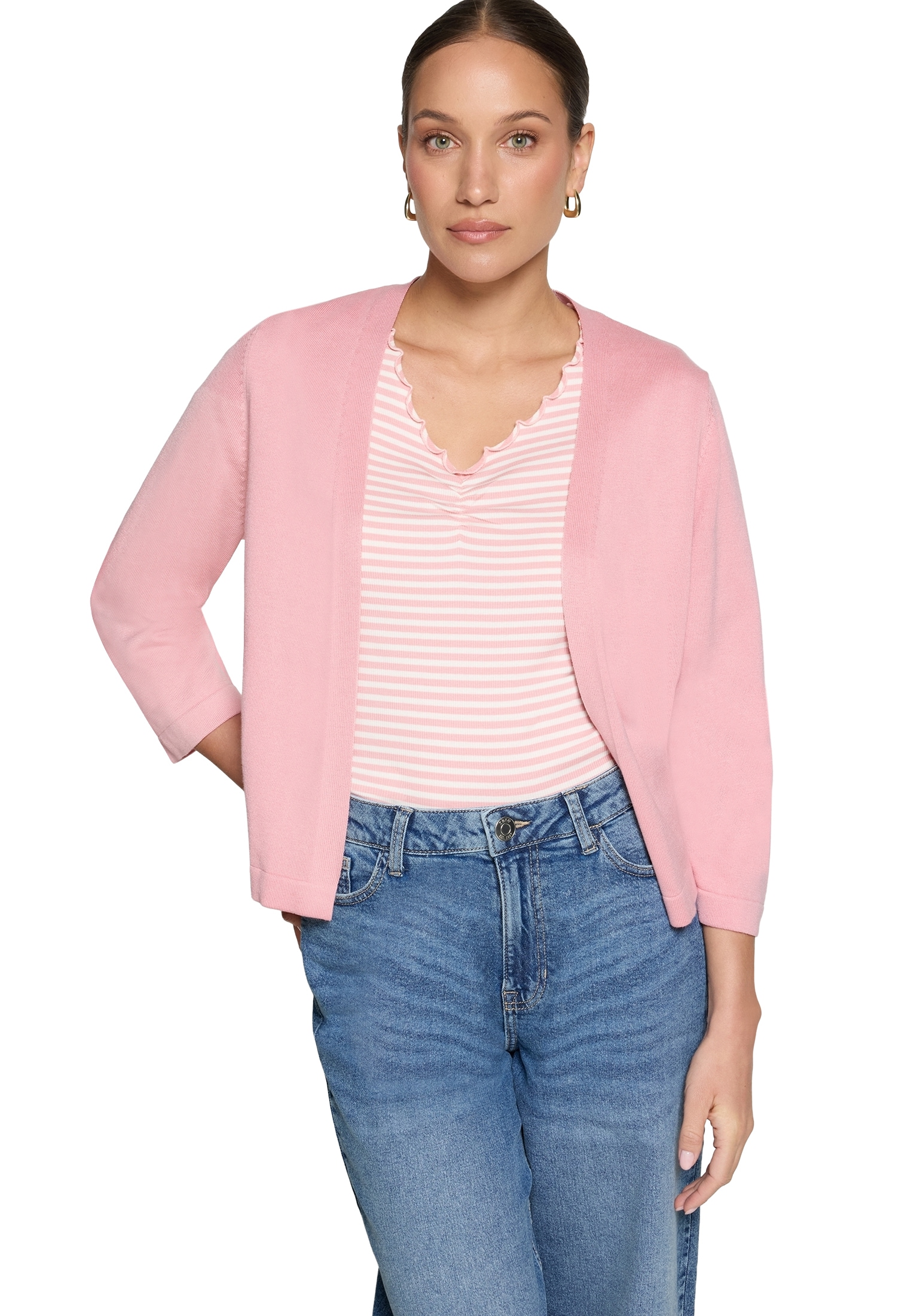 Zero Strickjacke »Feinstrickjacke mit 3/4 Arm«