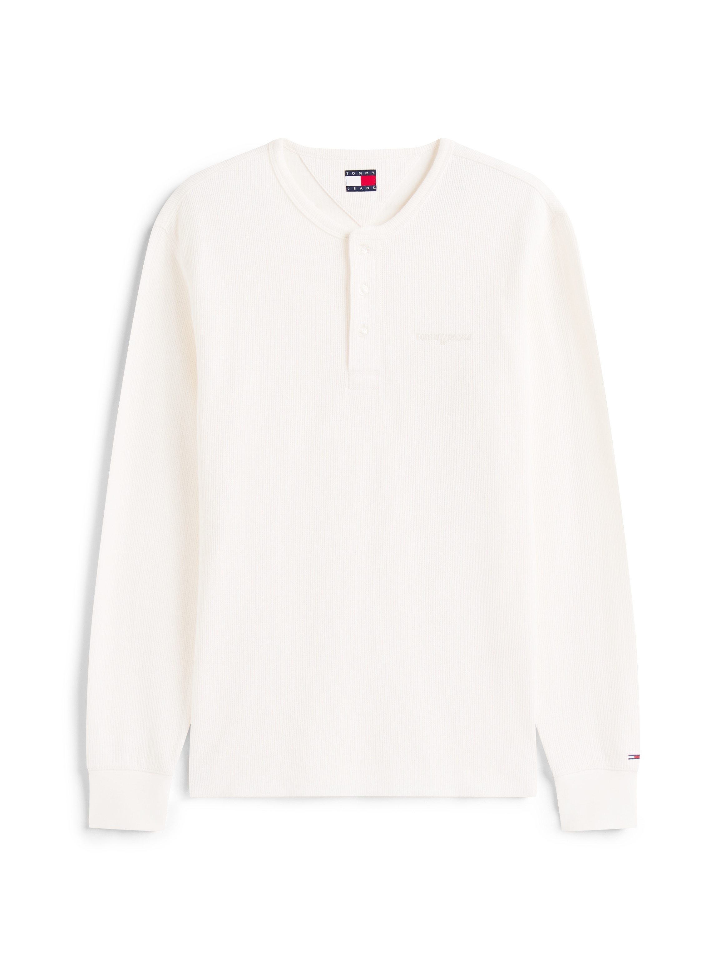 Tommy Jeans Henleyshirt »TJM WAFFLE SCRIPT HENLEY«, Rundhals, slim fit, mit feiner Struktur