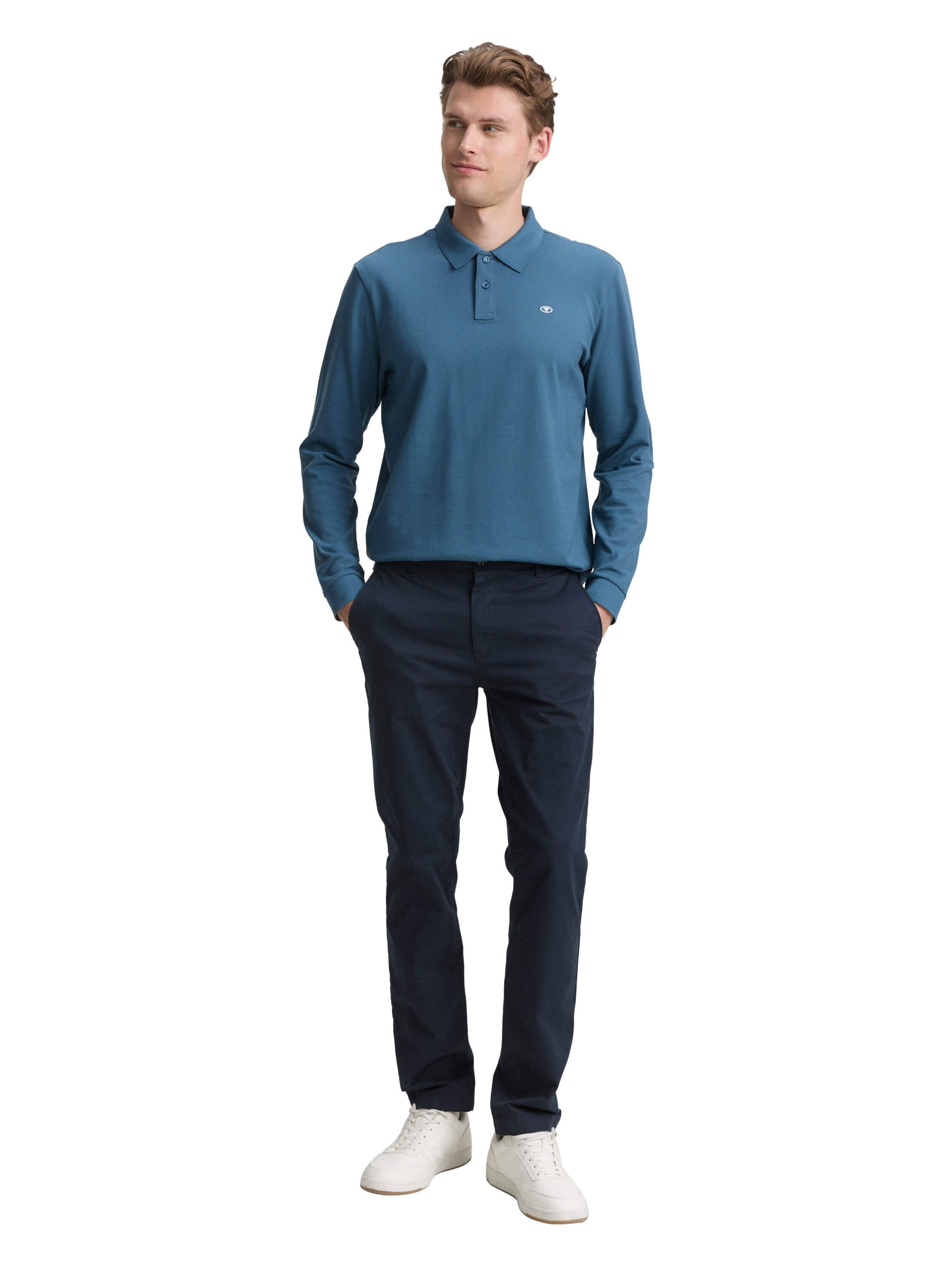 TOM TAILOR Langarm-Poloshirt, mit Logo-Stickerei