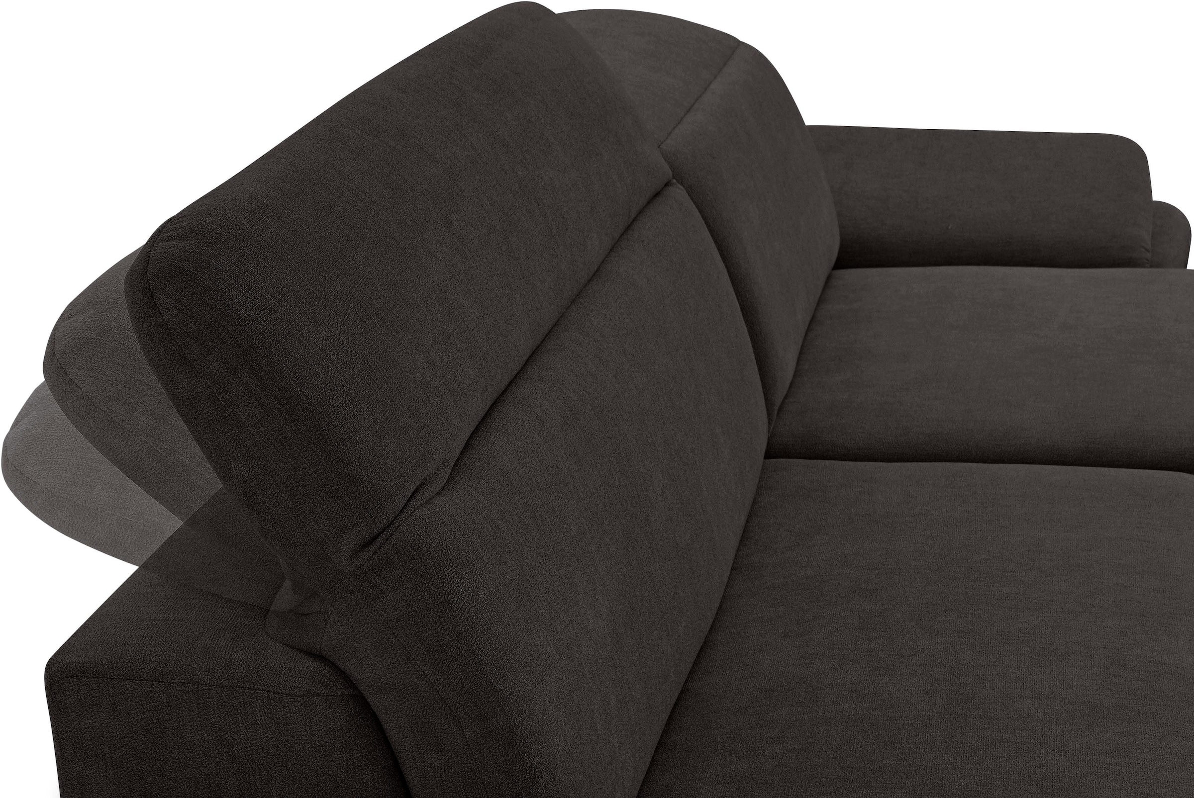 exxpo - sofa fashion Ecksofa »Kyoto, inkl. Kopfteil- und Armteilverstellung, hoher Sitzkomfort«, wahlweise mit Bettfunktion und Bettkasten, hochwertige Bezüge, L-Form