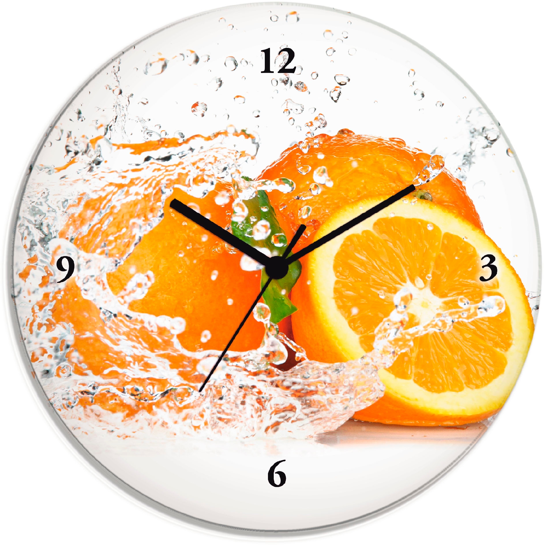 Artland Wanduhr »Orange mit Spritzwasser«, bei bestellen Tickgeräusche lautlos OTTO wahlweise Quarz- Funkuhrwerk, ohne mit oder