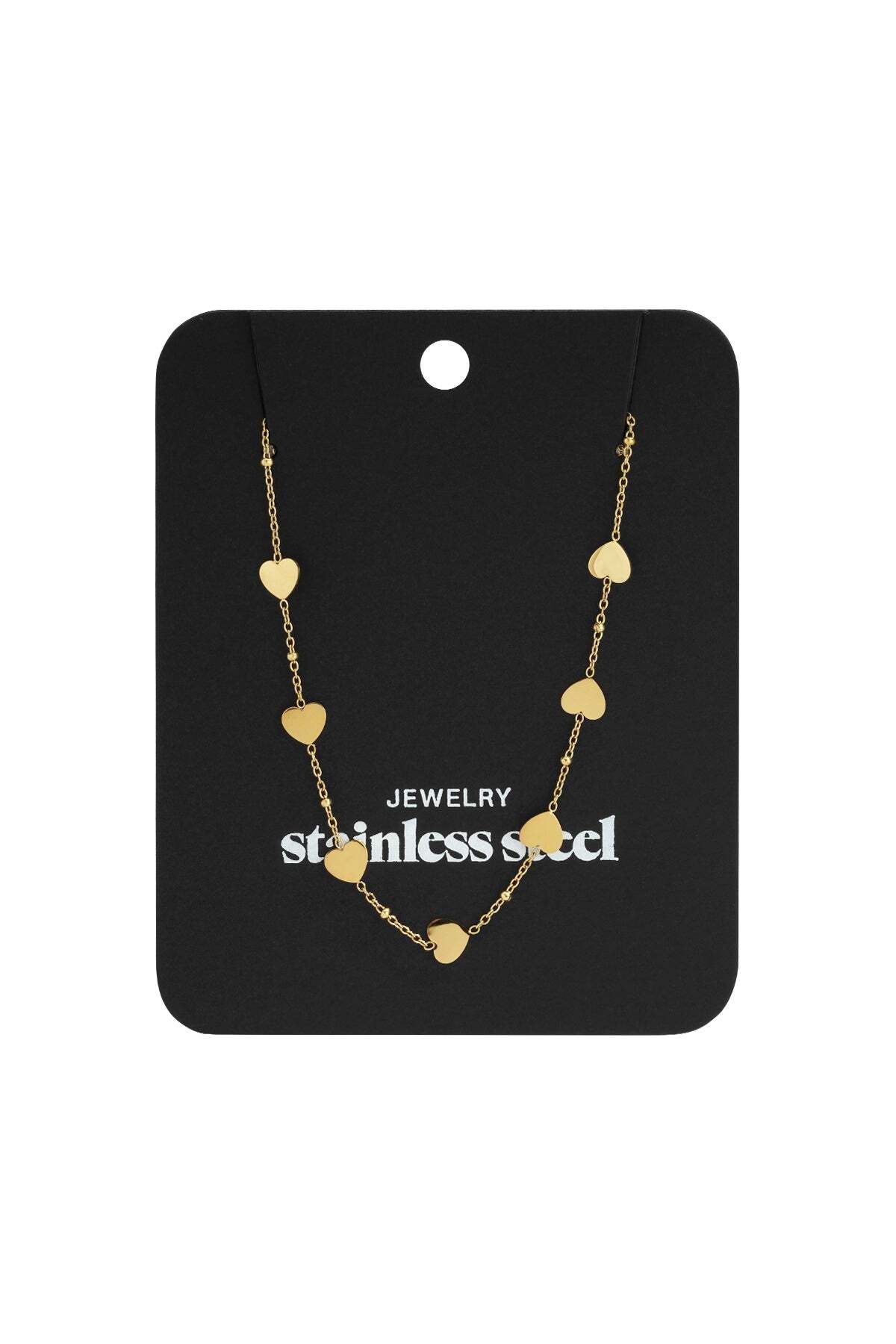 Adelia´s Kette ohne Anhänger »Kurze Halskette mit Herz-Elementen aus Edelstahl 40 cm + 5 cm« Die Reihe kleiner Herz-Elemente verleiht diesem Modeschmuck eine trendige Note