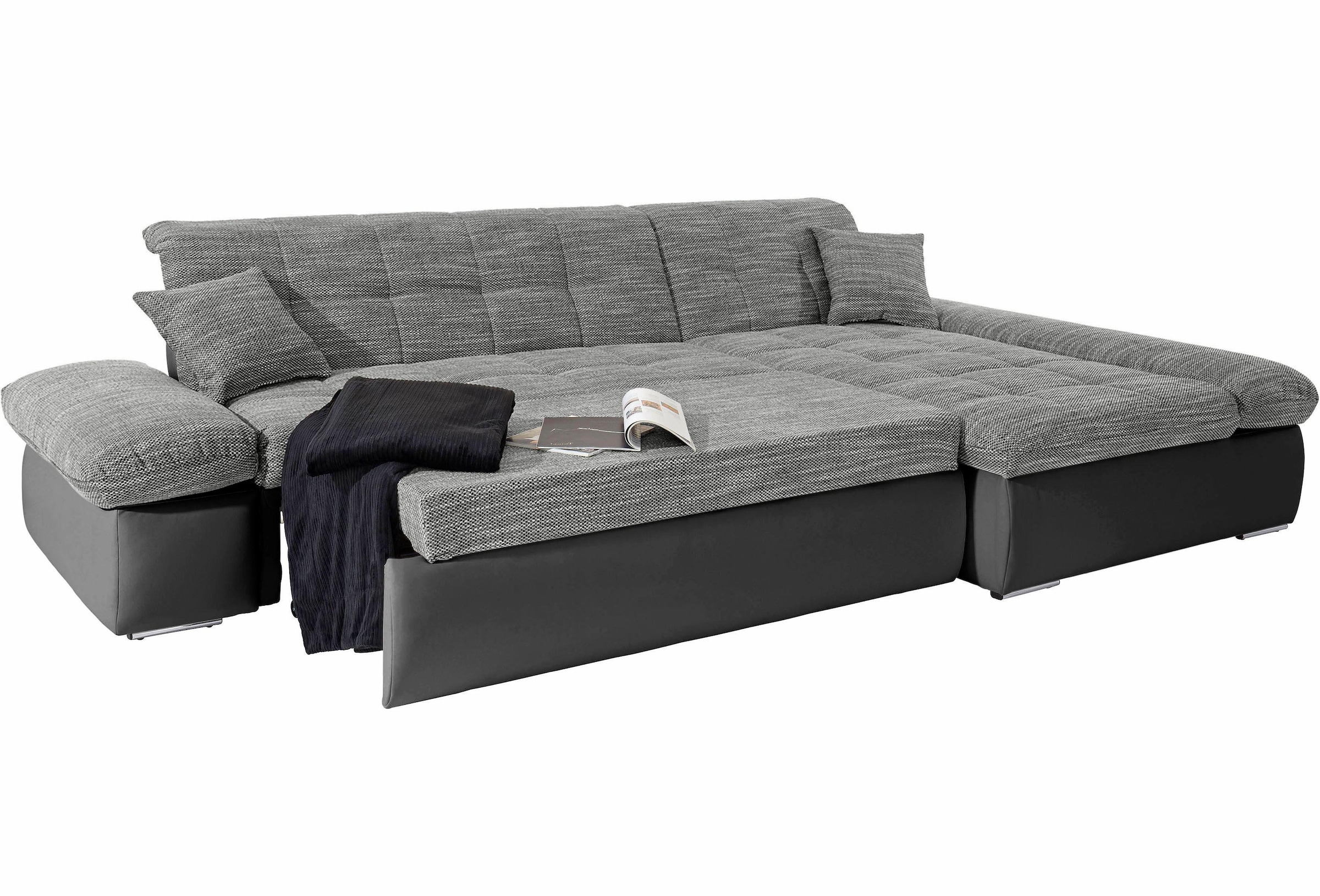 DOMO collection Ecksofa »Moric B/T/H 300/172/80 cm, auch in Cord, L-Form«, XXL-Format, wahlweise auch mit Bettfunktion und Armverstellung