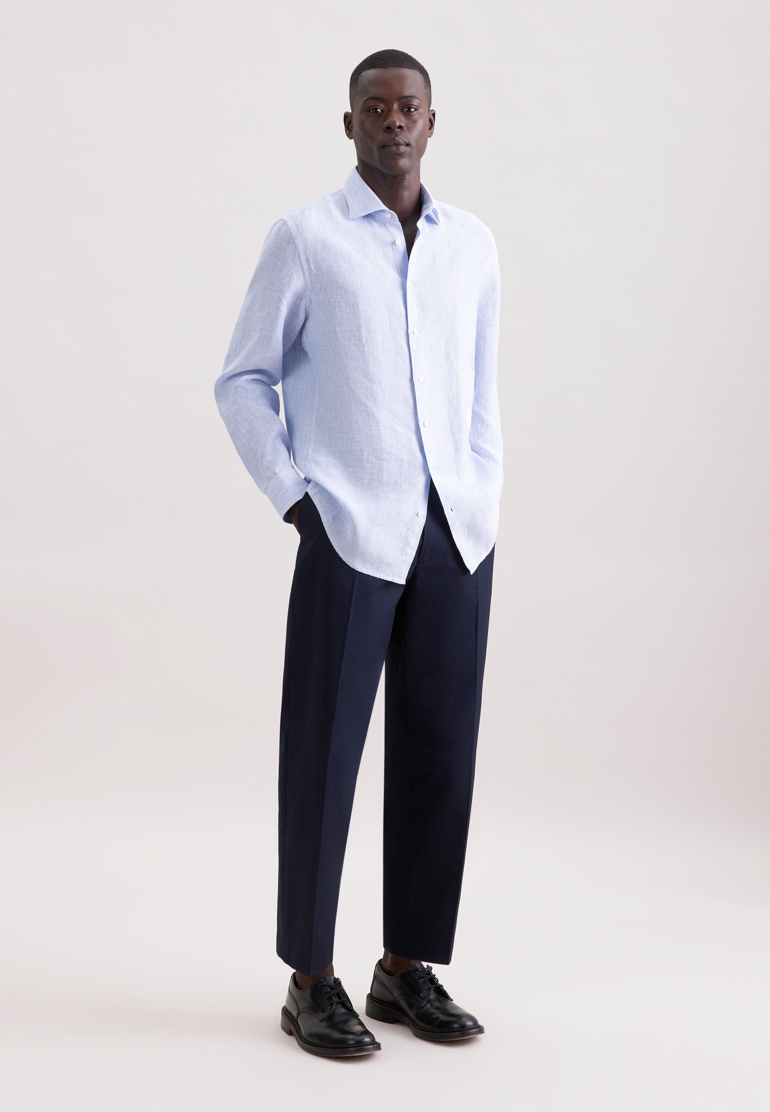 seidensticker Leinenhemd »Schwarze Rose« Slim 1/1 Kentkragen Gestreift