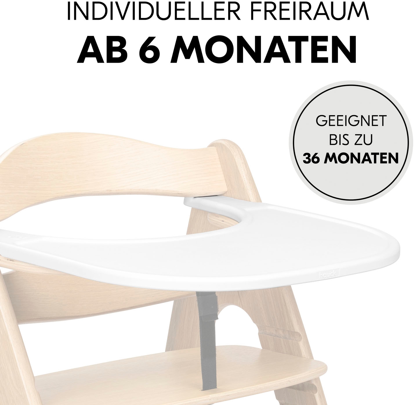 Hauck Hochstuhltablett »Arketa Click Tray, White«, aus recyceltem Material